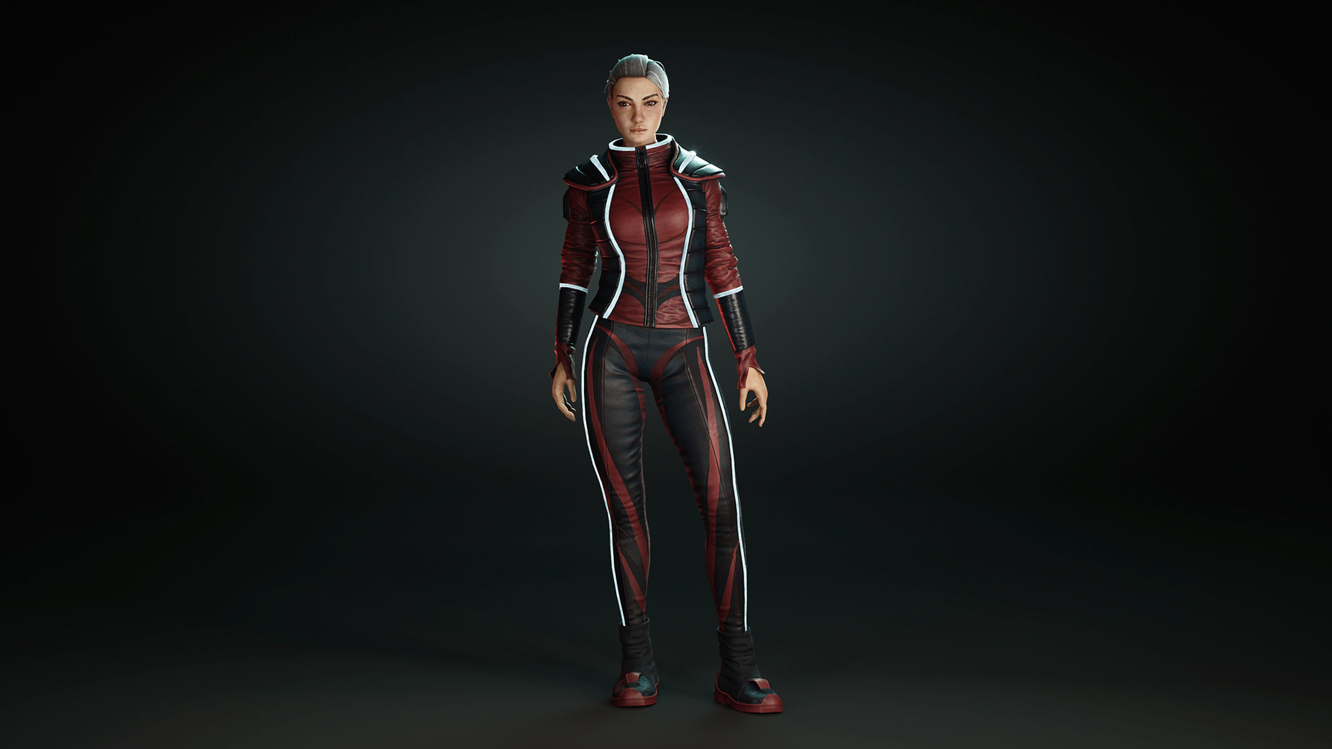 Sci-fi Girl Low-poly 3D model_4
