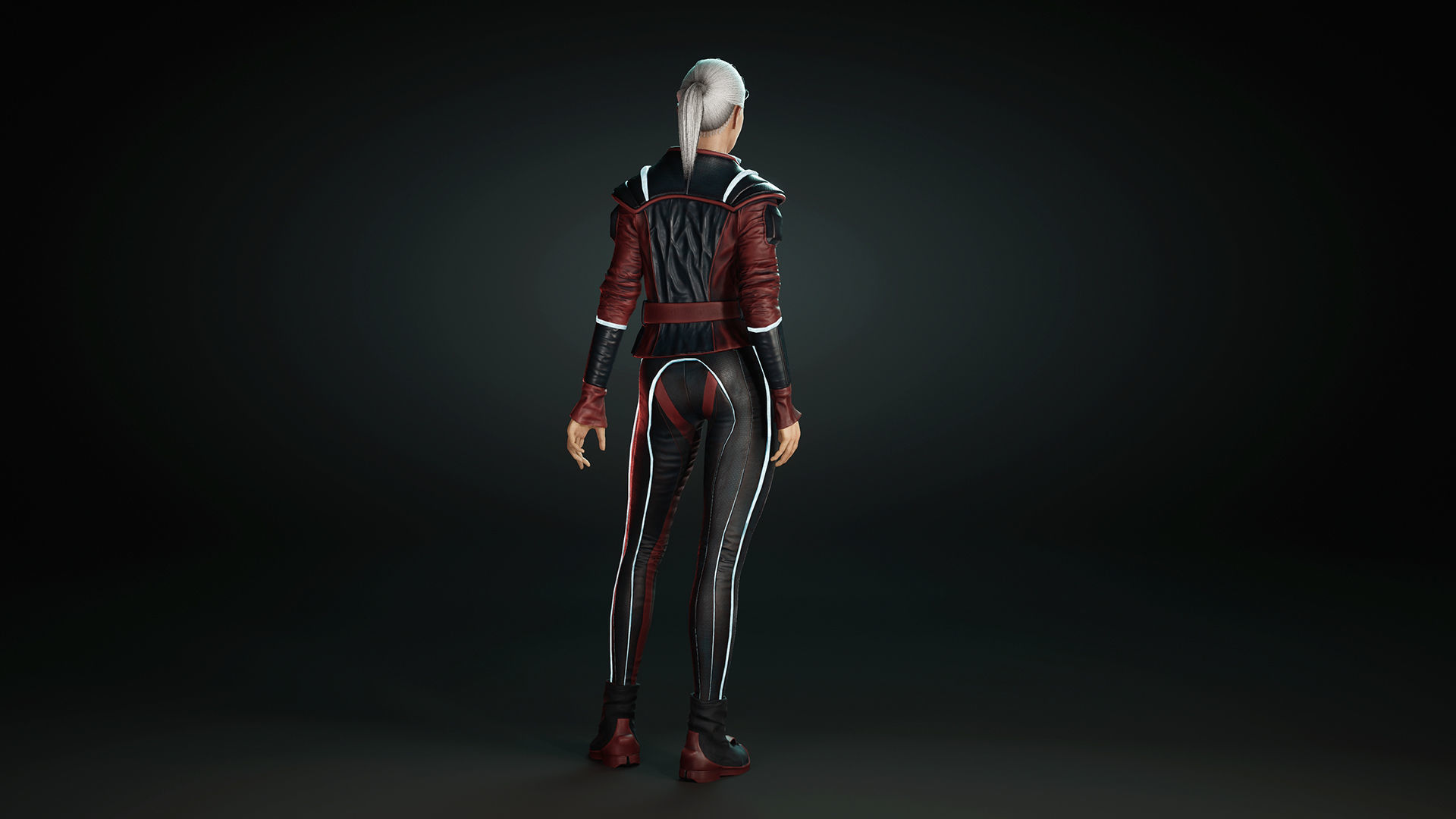 Sci-fi Girl Low-poly 3D model_6