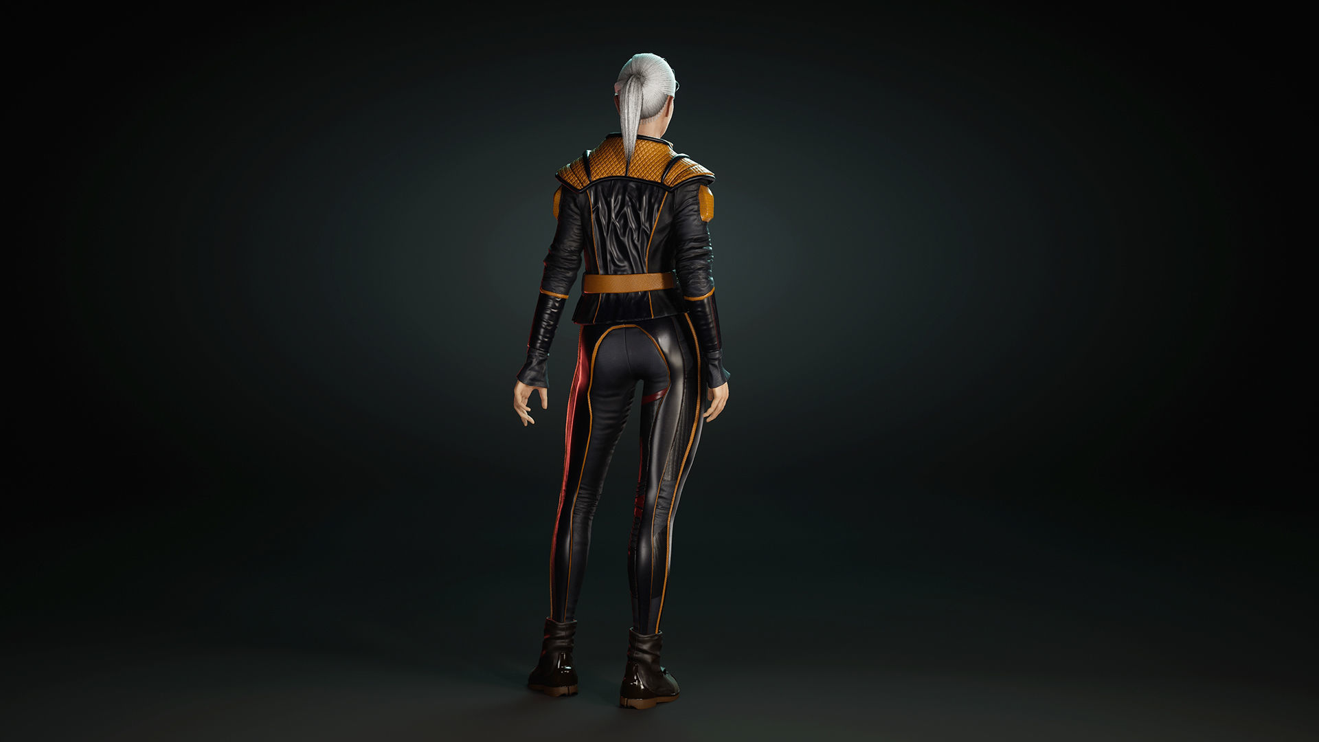 Sci-fi Girl Low-poly 3D model_14