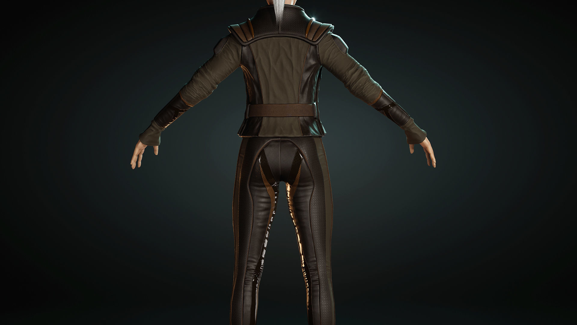 Sci-fi Girl Low-poly 3D model_25