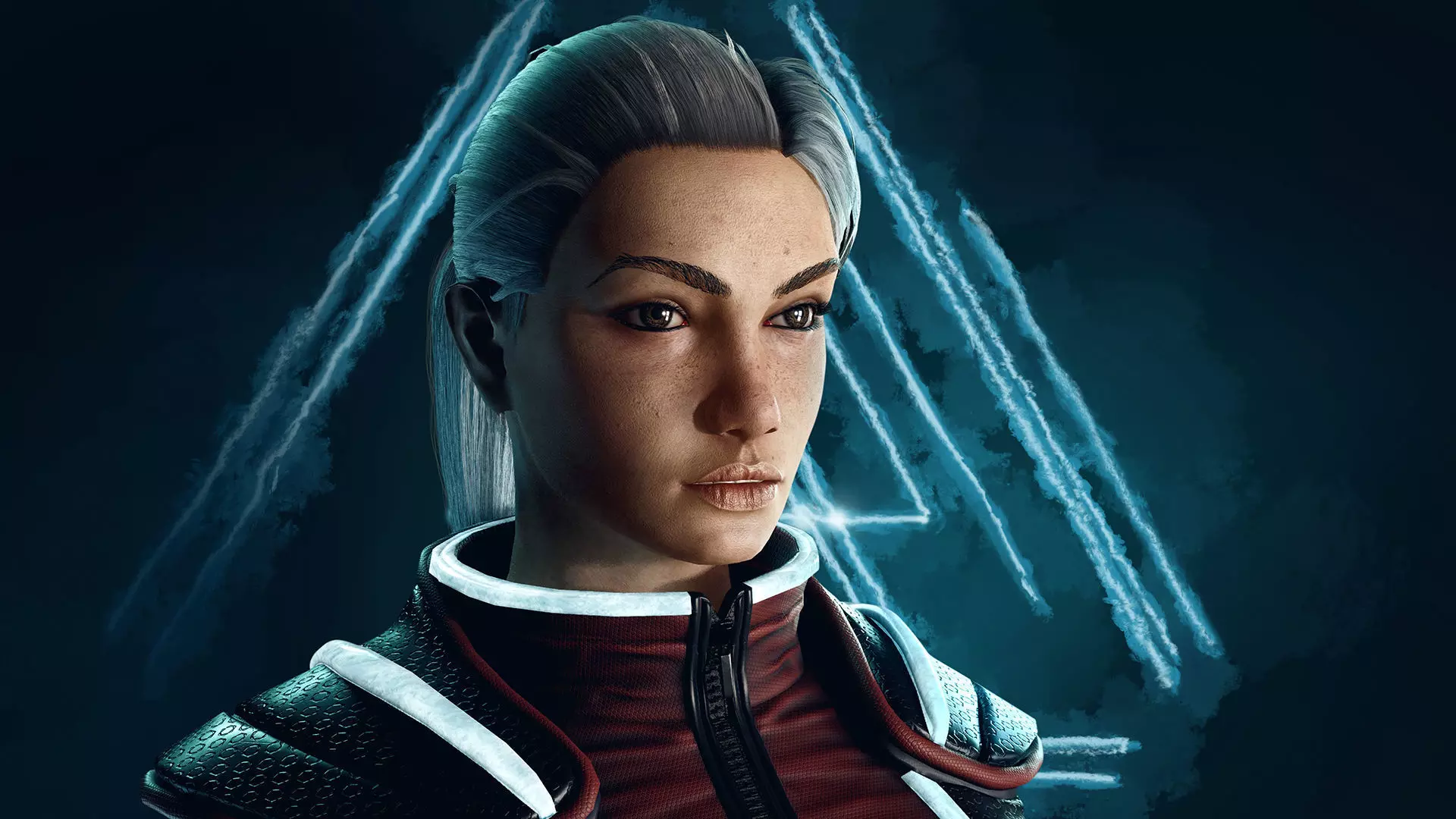 Sci-fi Girl Low-poly 3D model_0