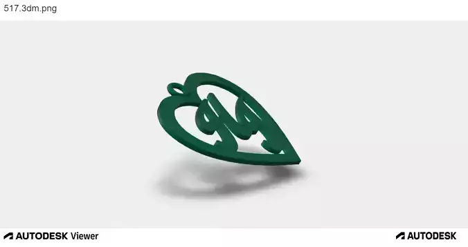 Heart shaped Pendant with Center H and J Letters