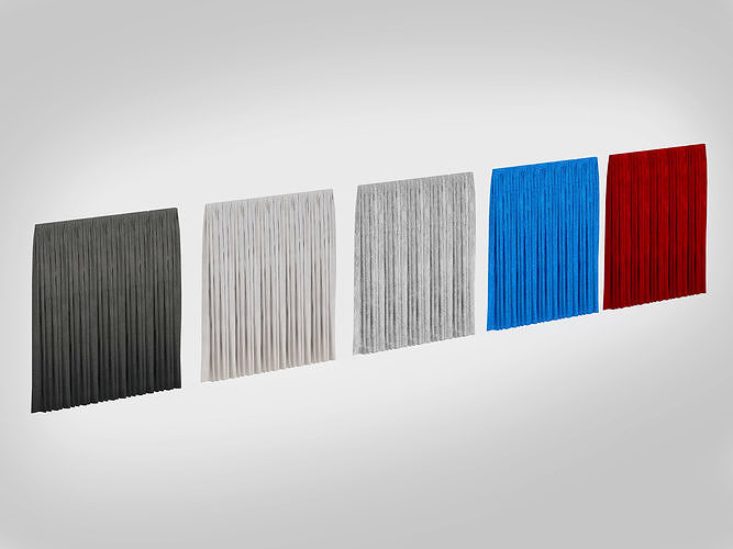 Curtain Velvet - 5 Colors Low-poly 3D model