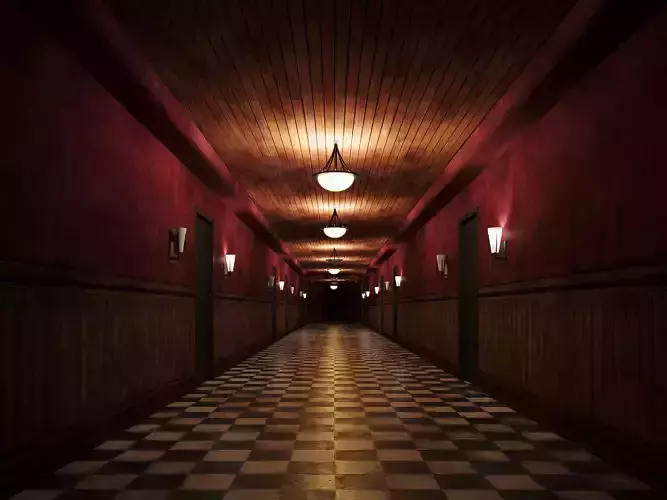 old dark scary corridor 14 Low-poly 3D model