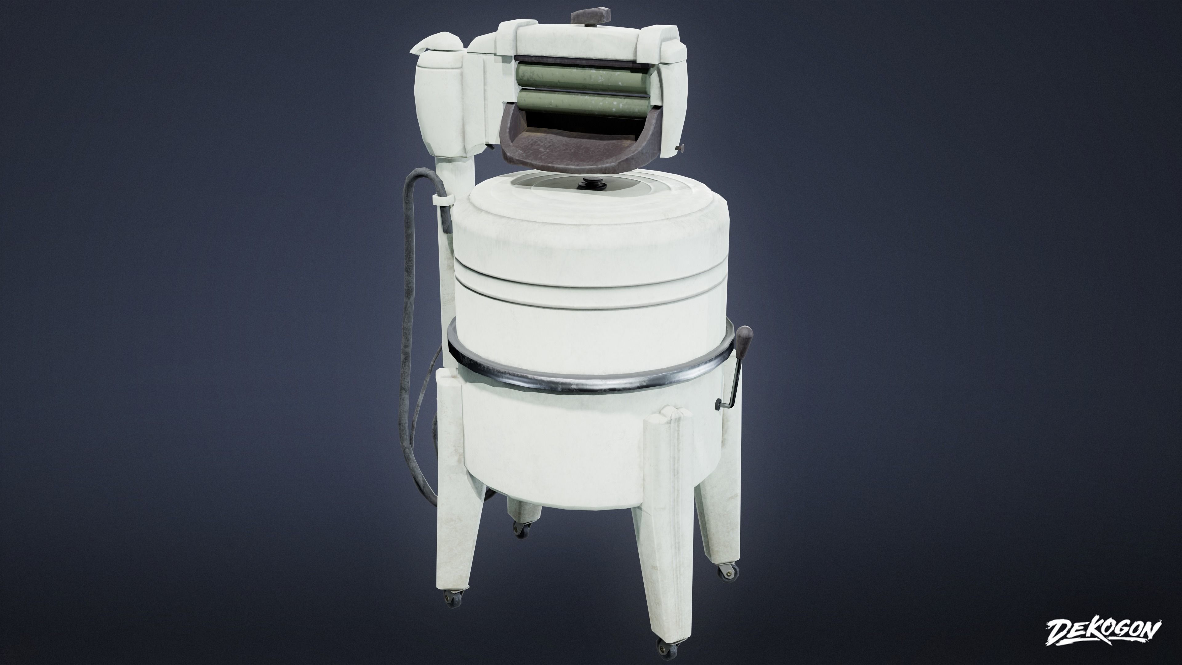 ATTIC - Old Washing Machine 01 - LOW POLY Low-poly 3D model_1