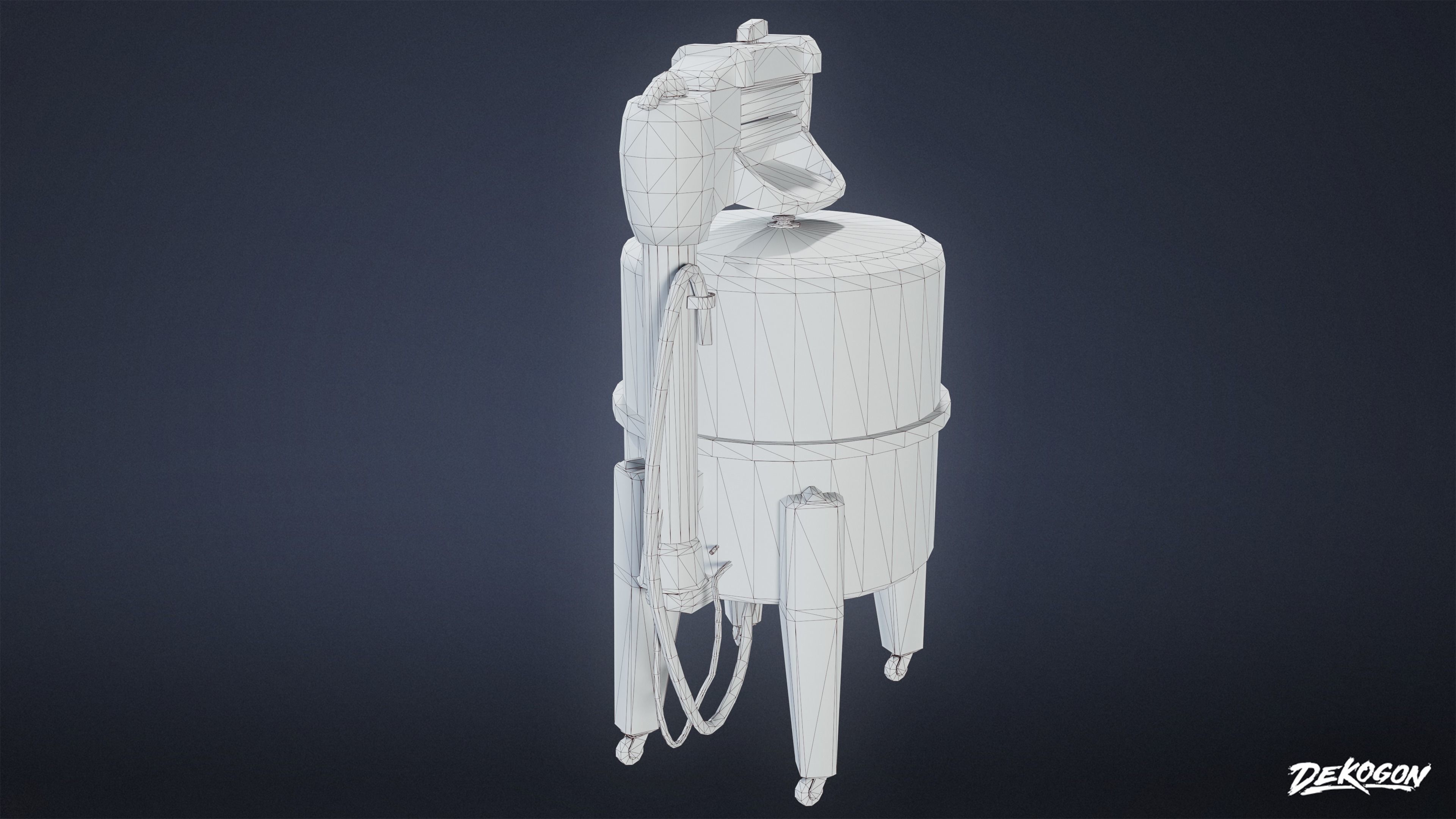ATTIC - Old Washing Machine 01 - LOW POLY Low-poly 3D model_9