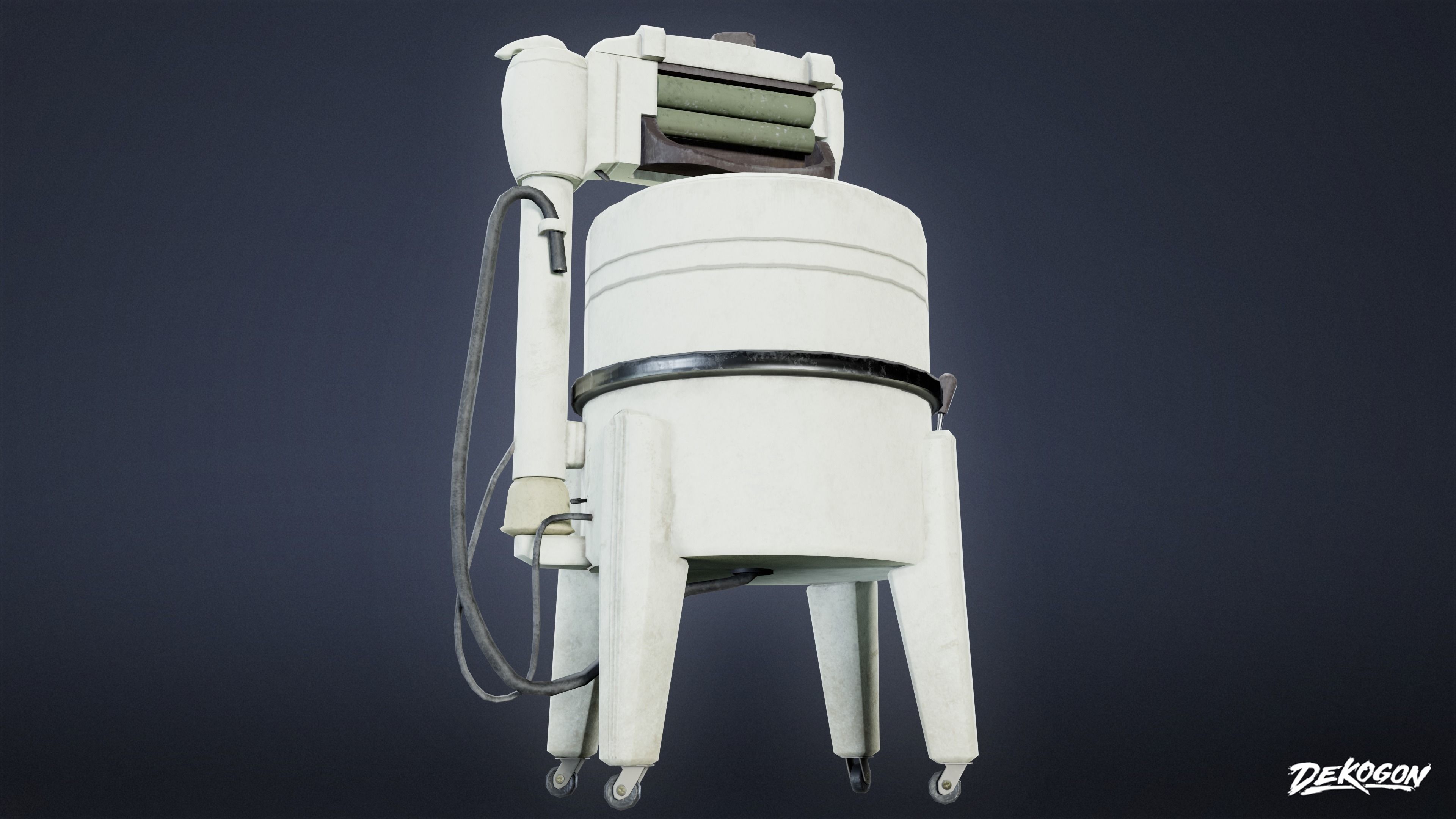 ATTIC - Old Washing Machine 01 - LOW POLY Low-poly 3D model_5