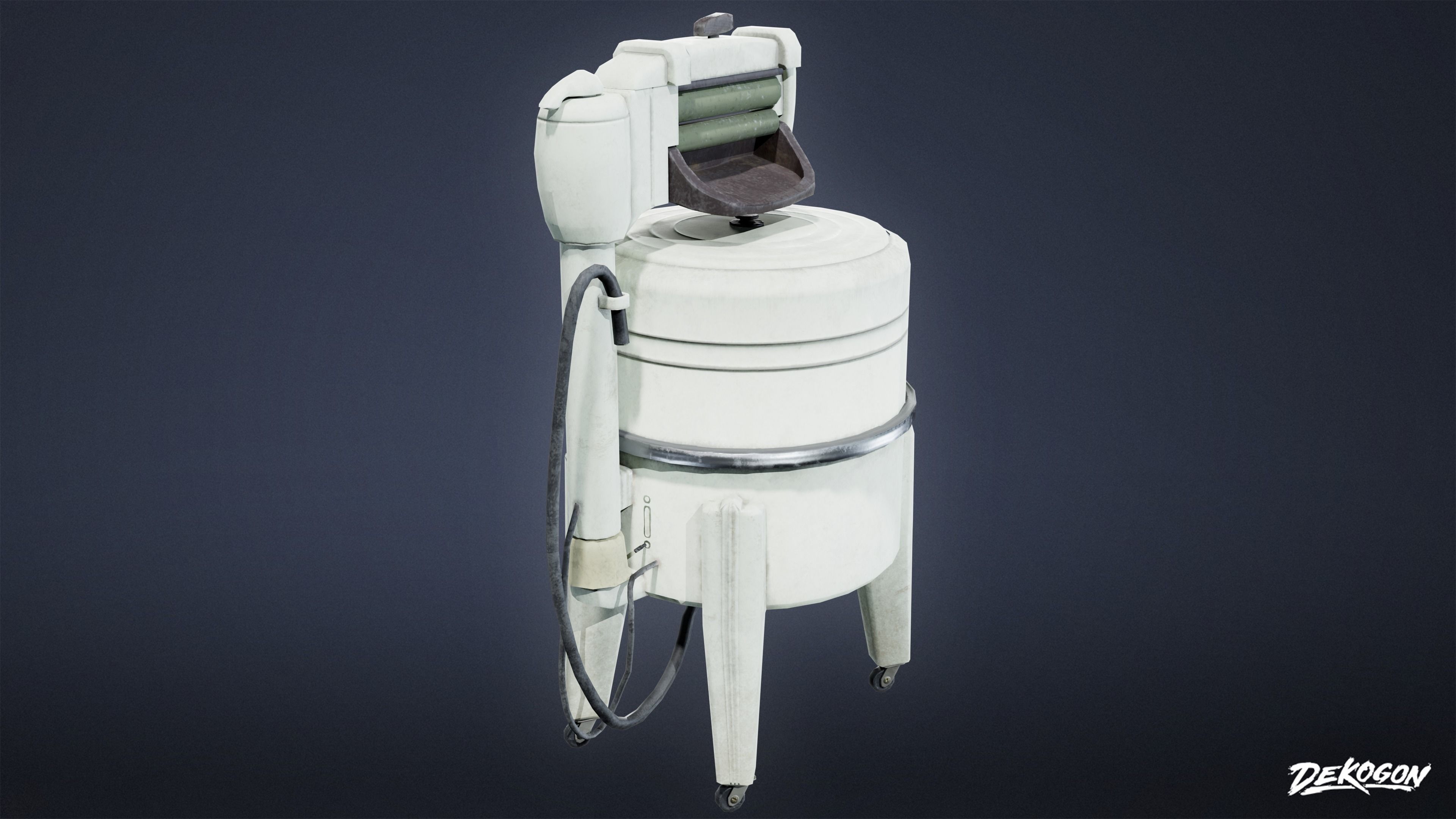 ATTIC - Old Washing Machine 01 - LOW POLY Low-poly 3D model_2
