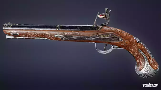 ATTIC - Pistol 01 - LOW POLY