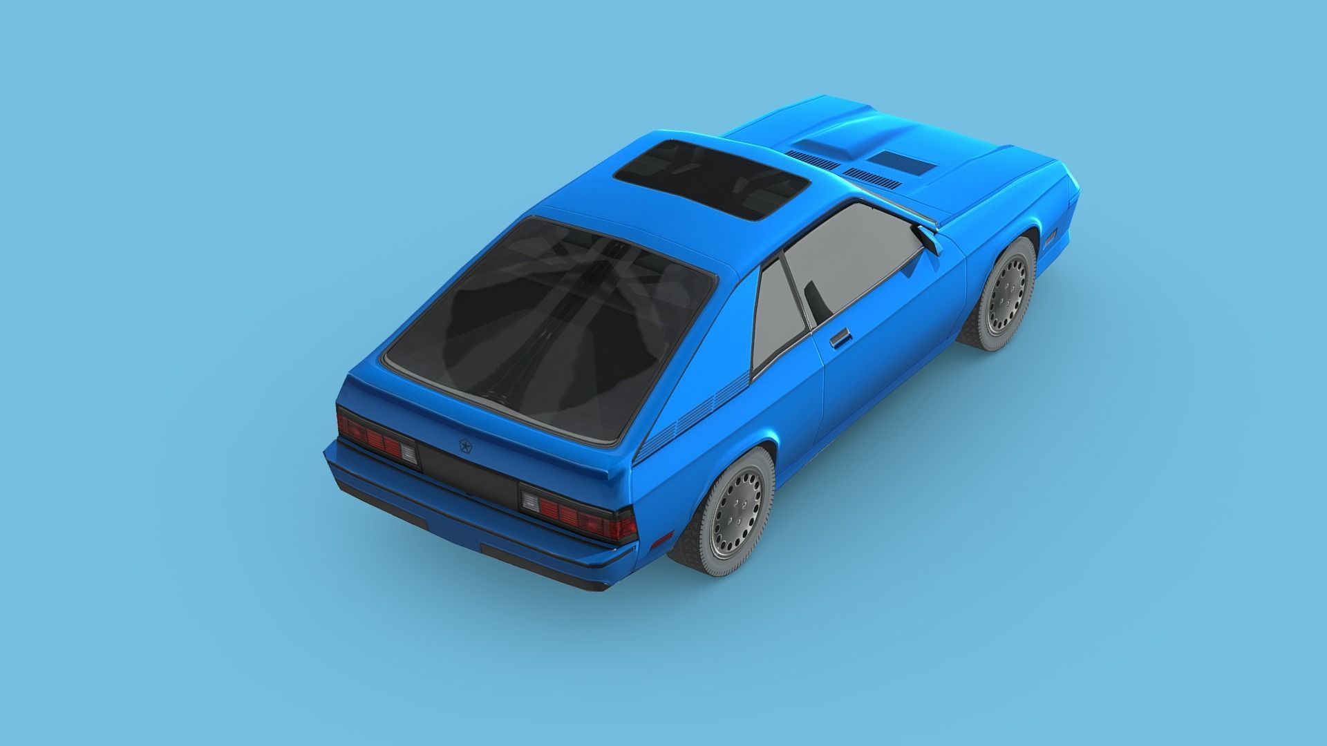 Dodge Charger L-body 1987 Low-poly 3D model_4
