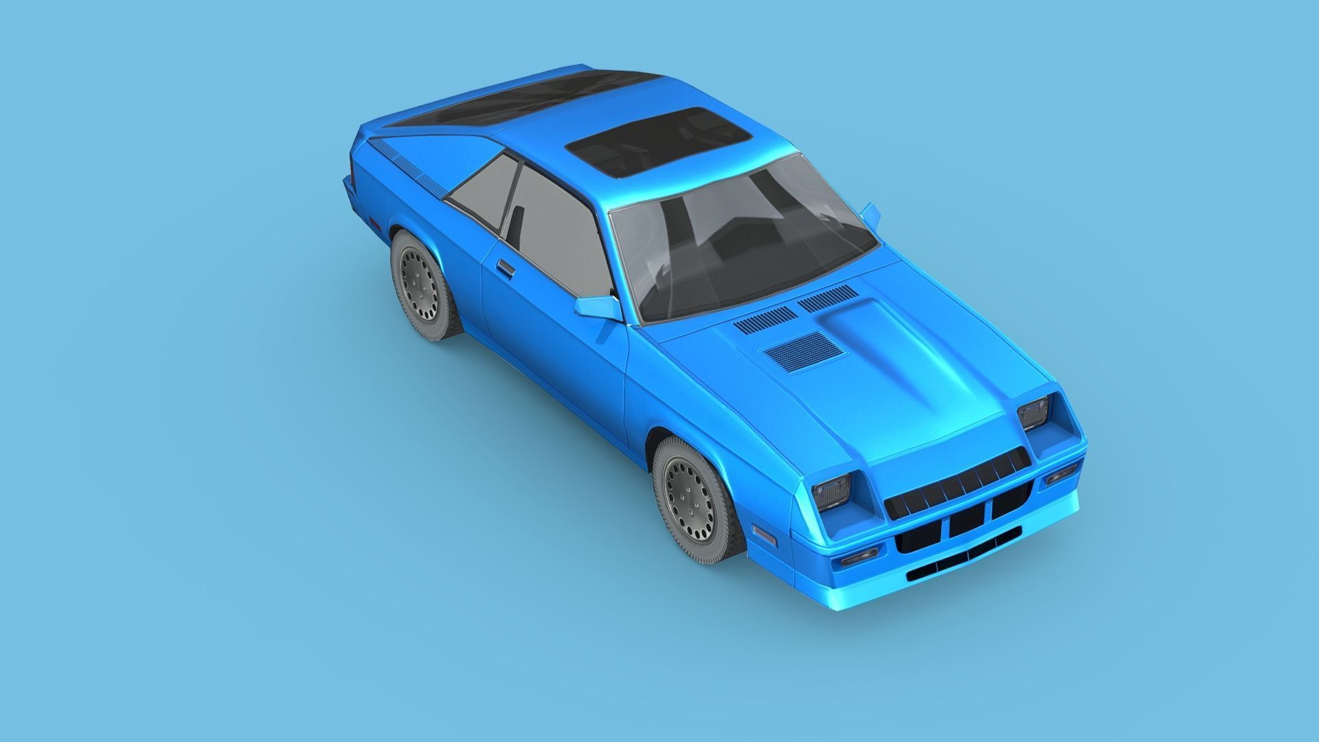 Dodge Charger L-body 1987 Low-poly 3D model_3