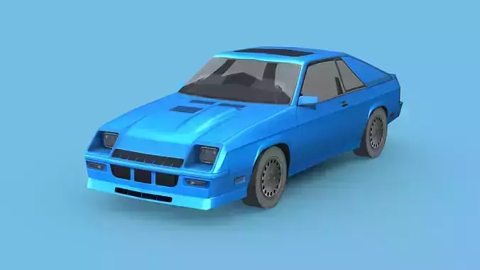 Dodge Charger L-body 1987 Low-poly 3D model