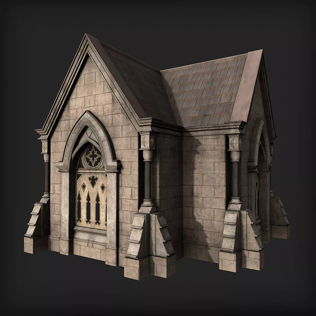 Old Mausoleum Low-poly Low-poly 3D model