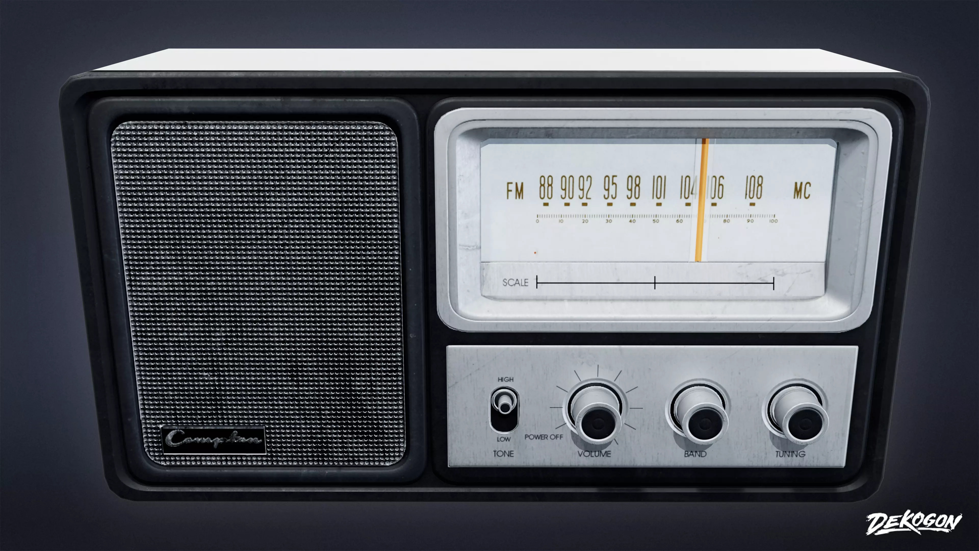 ATTIC - Radio 01 - LOW POLY Low-poly 3D model