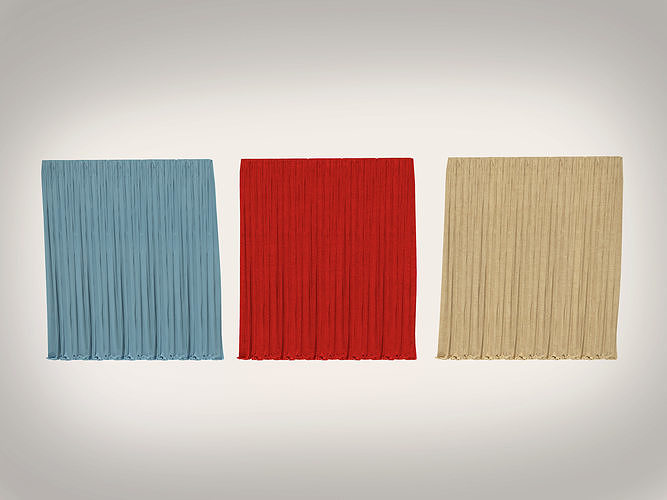 Curtain Voiles - 14 Colors Low-poly 3D model