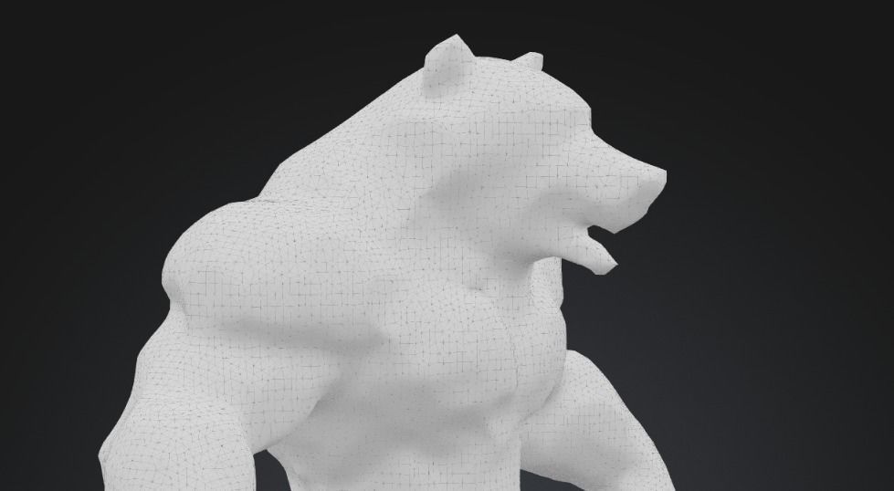 Bear warrior Game Ready FBX Low-poly 3D model_8