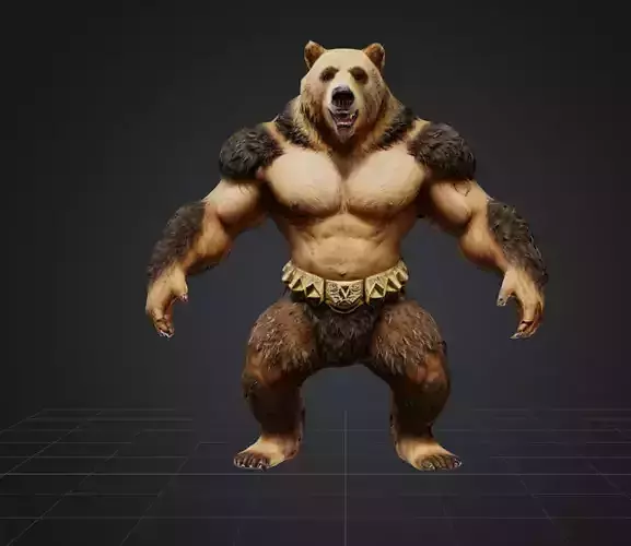 Bear warrior Game Ready FBX