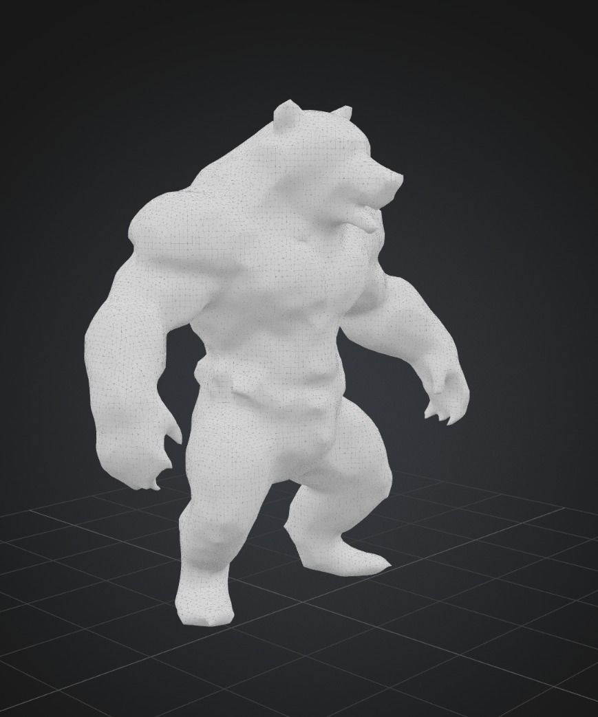 Bear warrior Game Ready FBX Low-poly 3D model_5
