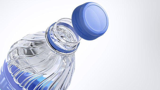 Pack 2 water bottles Low-poly 3D model 3