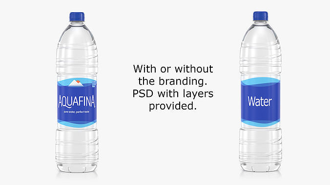 Pack 2 water bottles Low-poly 3D model 5