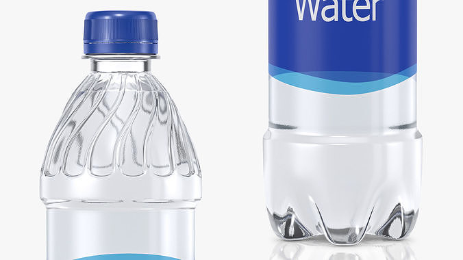 Pack 2 water bottles Low-poly 3D model 4