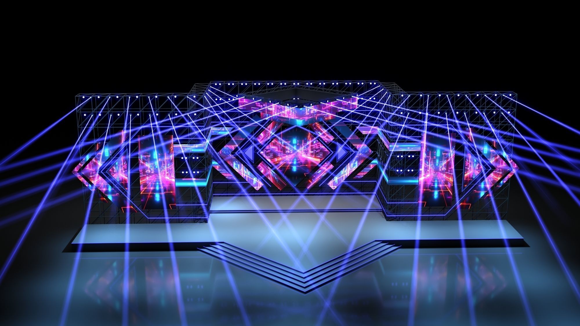 Music Festival Stage 02 Design 3D model_4