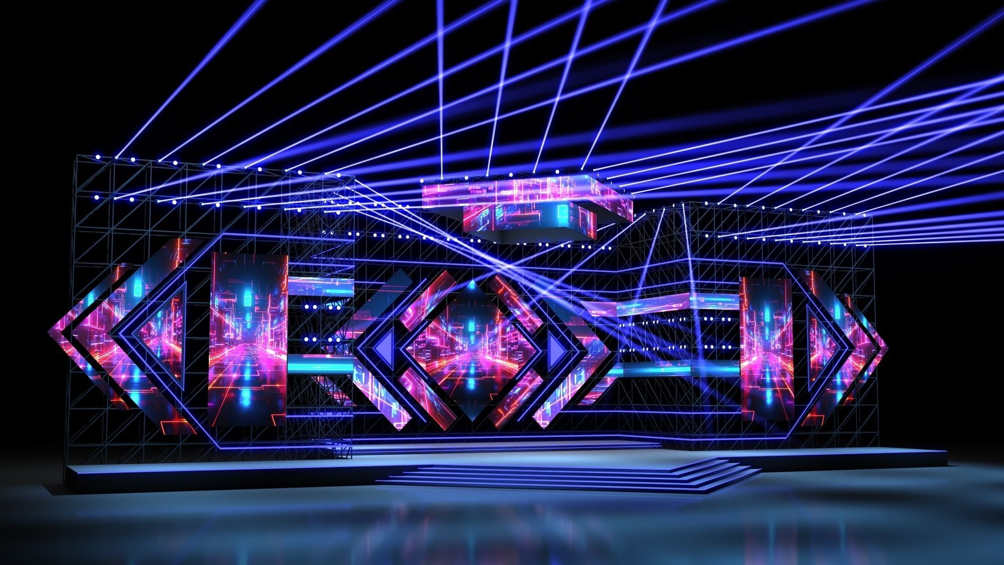 Music Festival Stage 02 Design 3D model_1