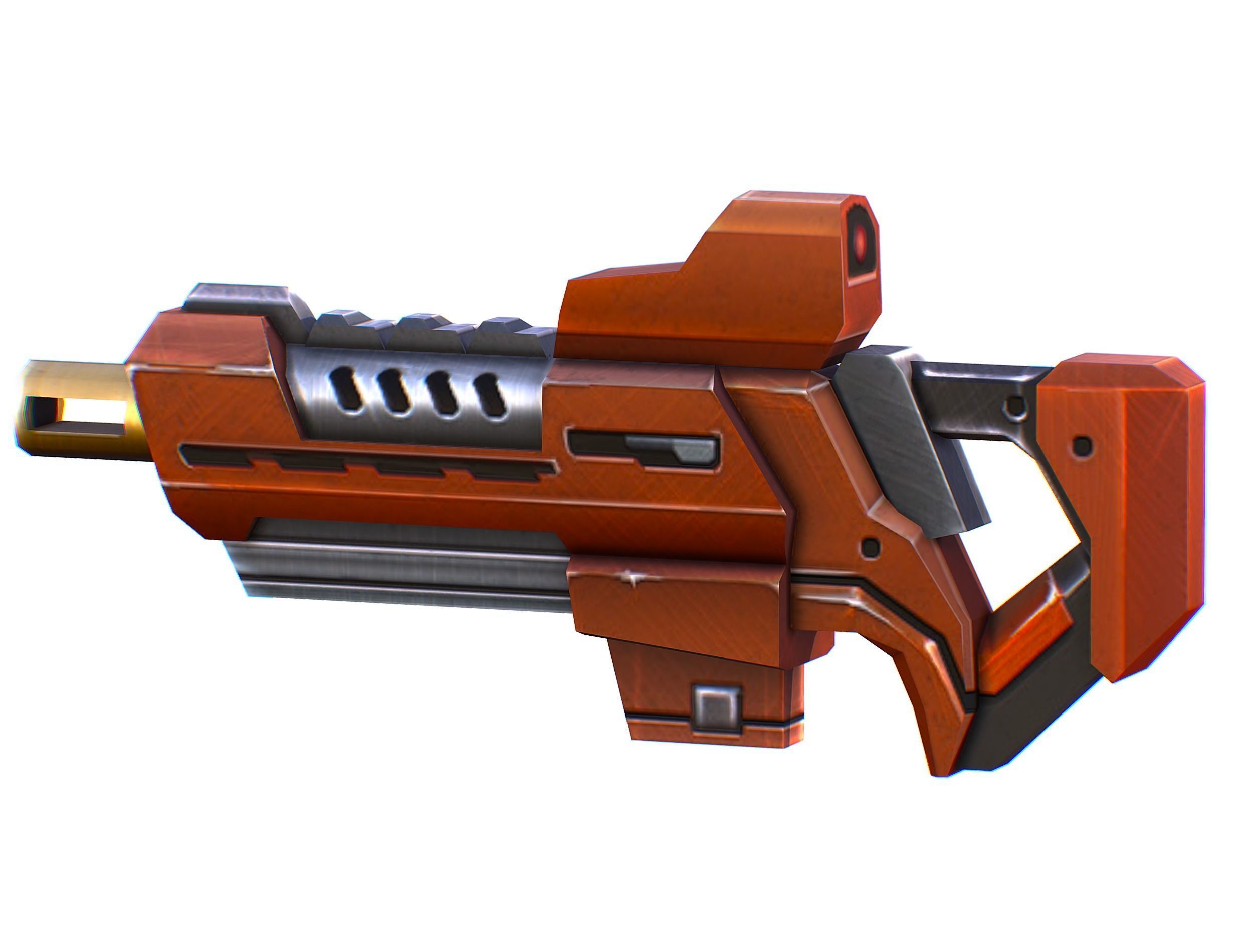 Assault rifle of the future weapon gun Nuff barrel blaster laser Low-poly 3D model_20