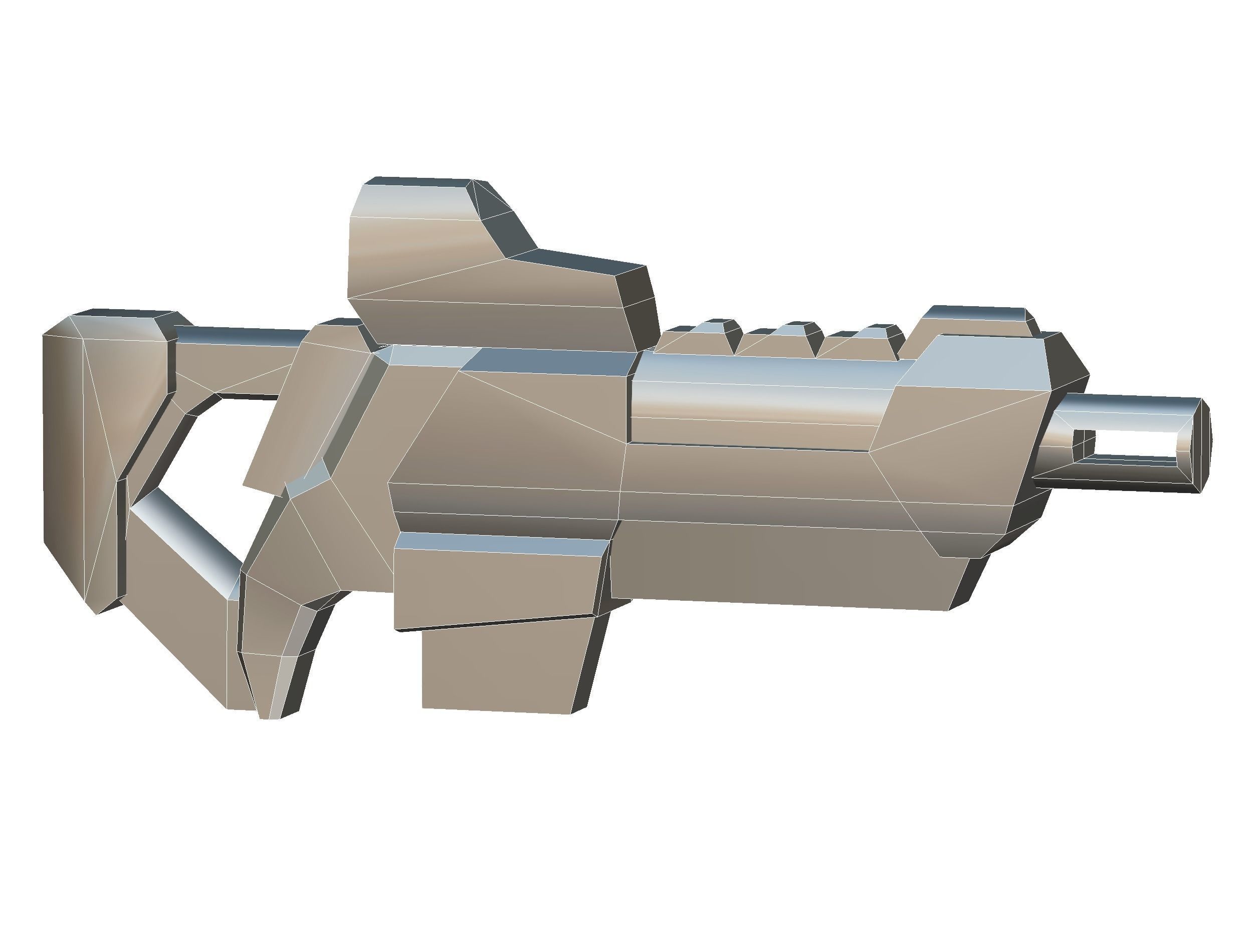 Assault rifle of the future weapon gun Nuff barrel blaster laser Low-poly 3D model_42