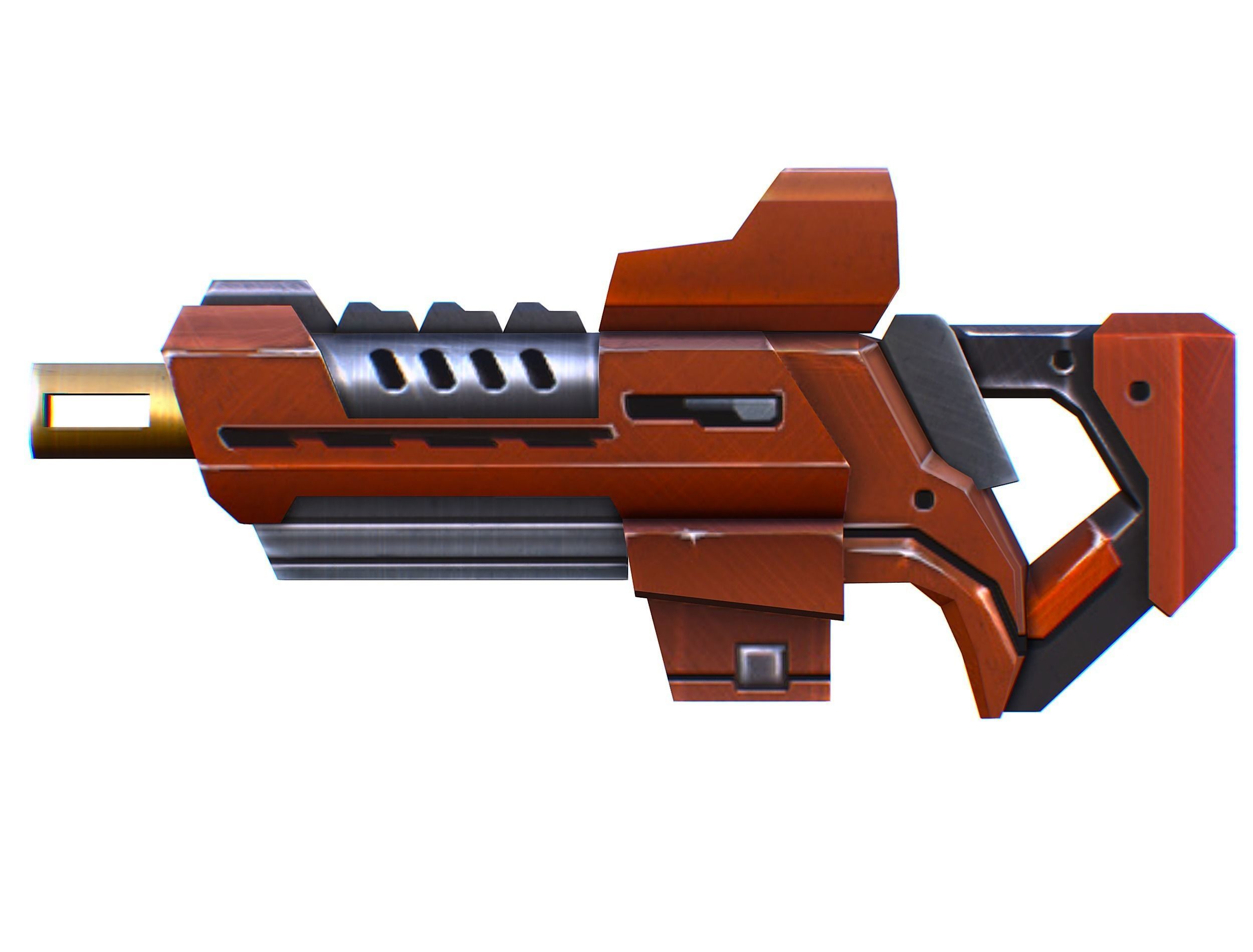 Assault rifle of the future weapon gun Nuff barrel blaster laser Low-poly 3D model_39