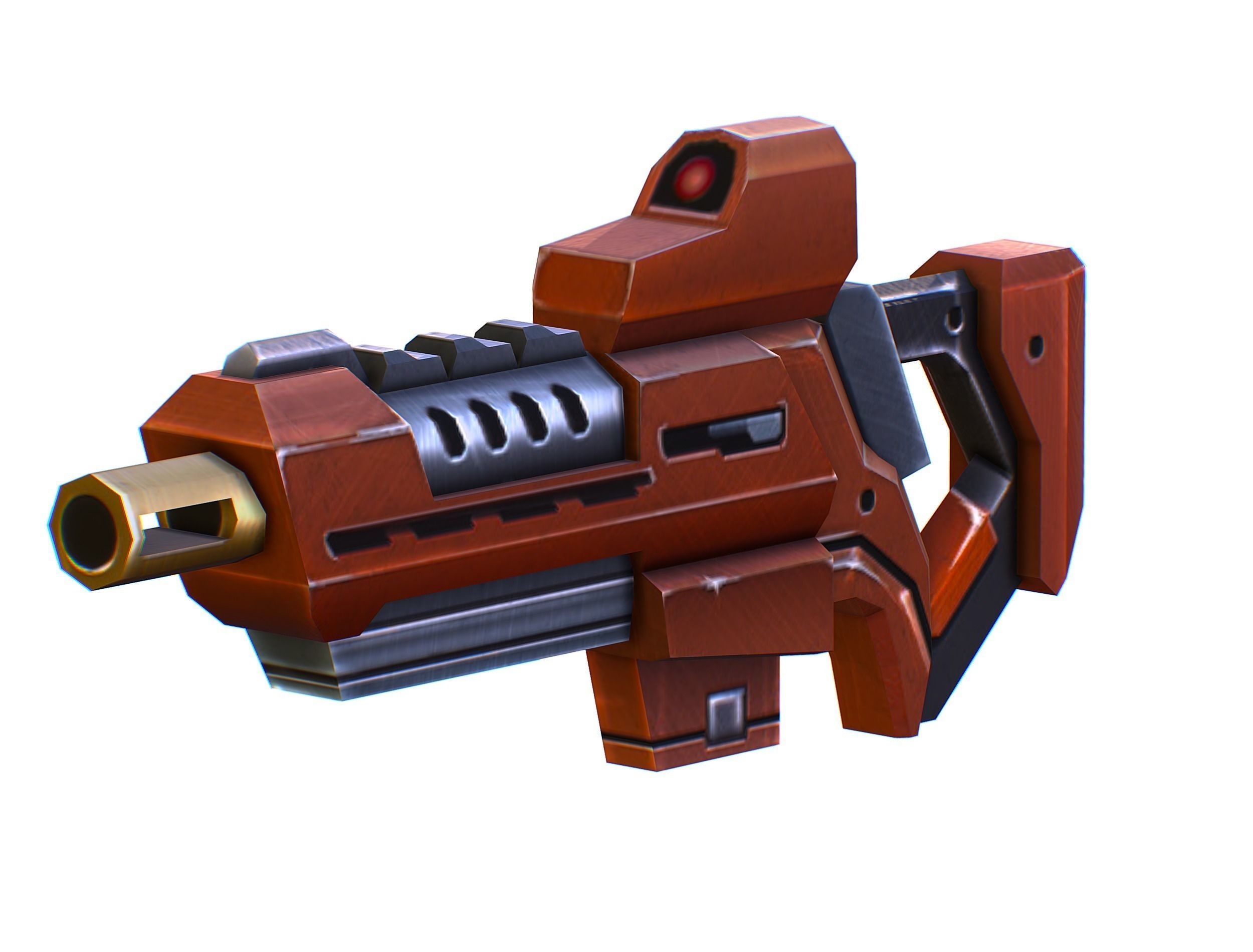 Assault rifle of the future weapon gun Nuff barrel blaster laser Low-poly 3D model_25