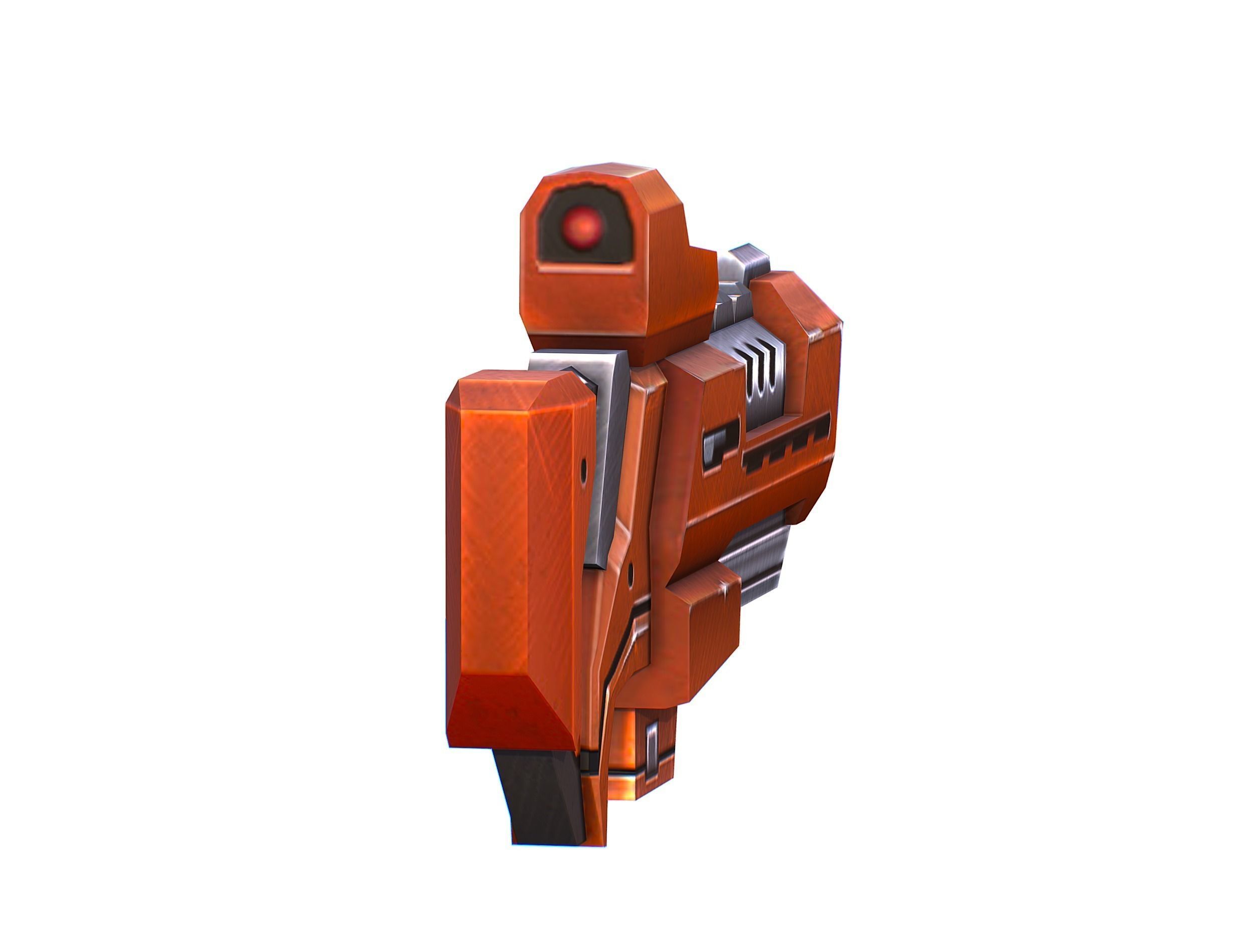 Assault rifle of the future weapon gun Nuff barrel blaster laser Low-poly 3D model_10