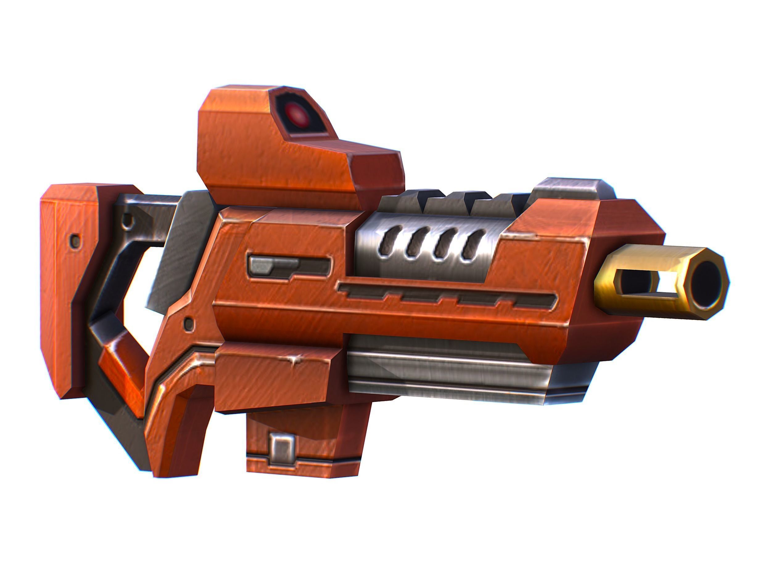 Assault rifle of the future weapon gun Nuff barrel blaster laser Low-poly 3D model_32