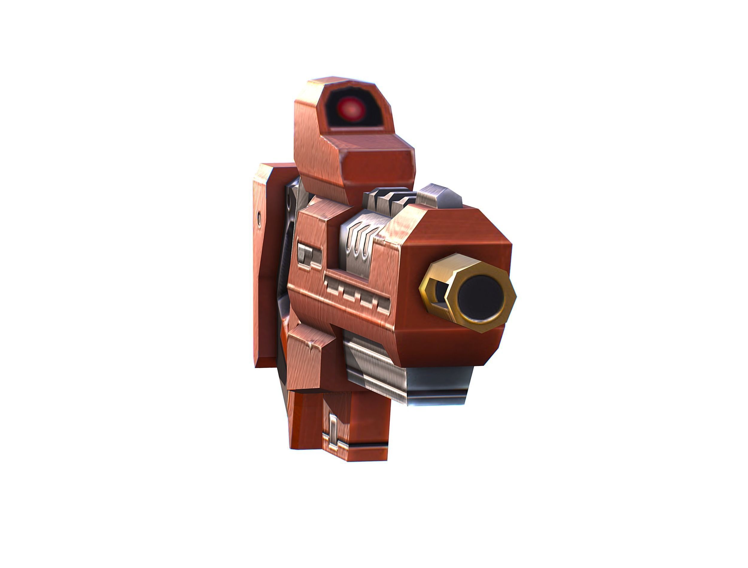 Assault rifle of the future weapon gun Nuff barrel blaster laser Low-poly 3D model_29