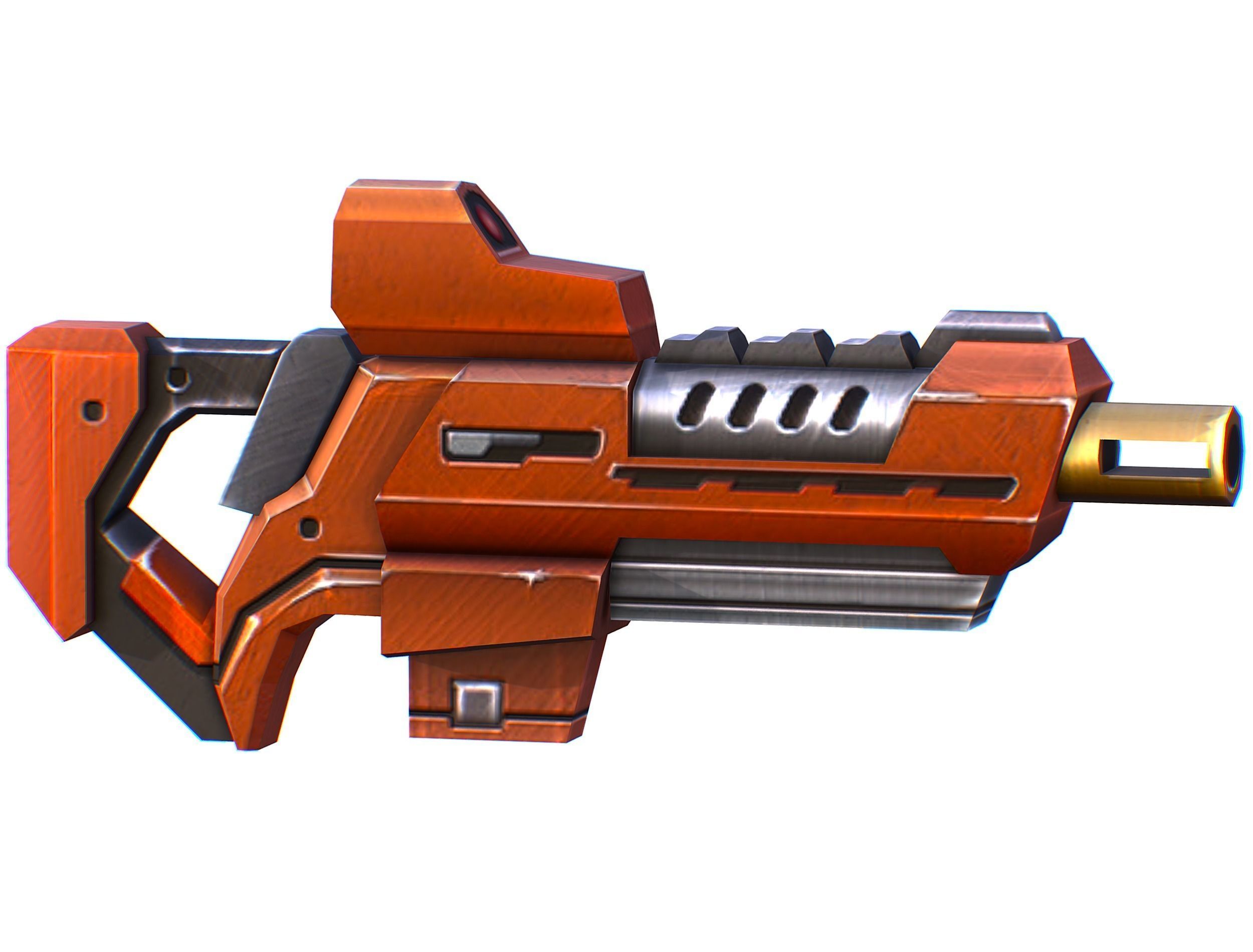 Assault rifle of the future weapon gun Nuff barrel blaster laser Low-poly 3D model_1