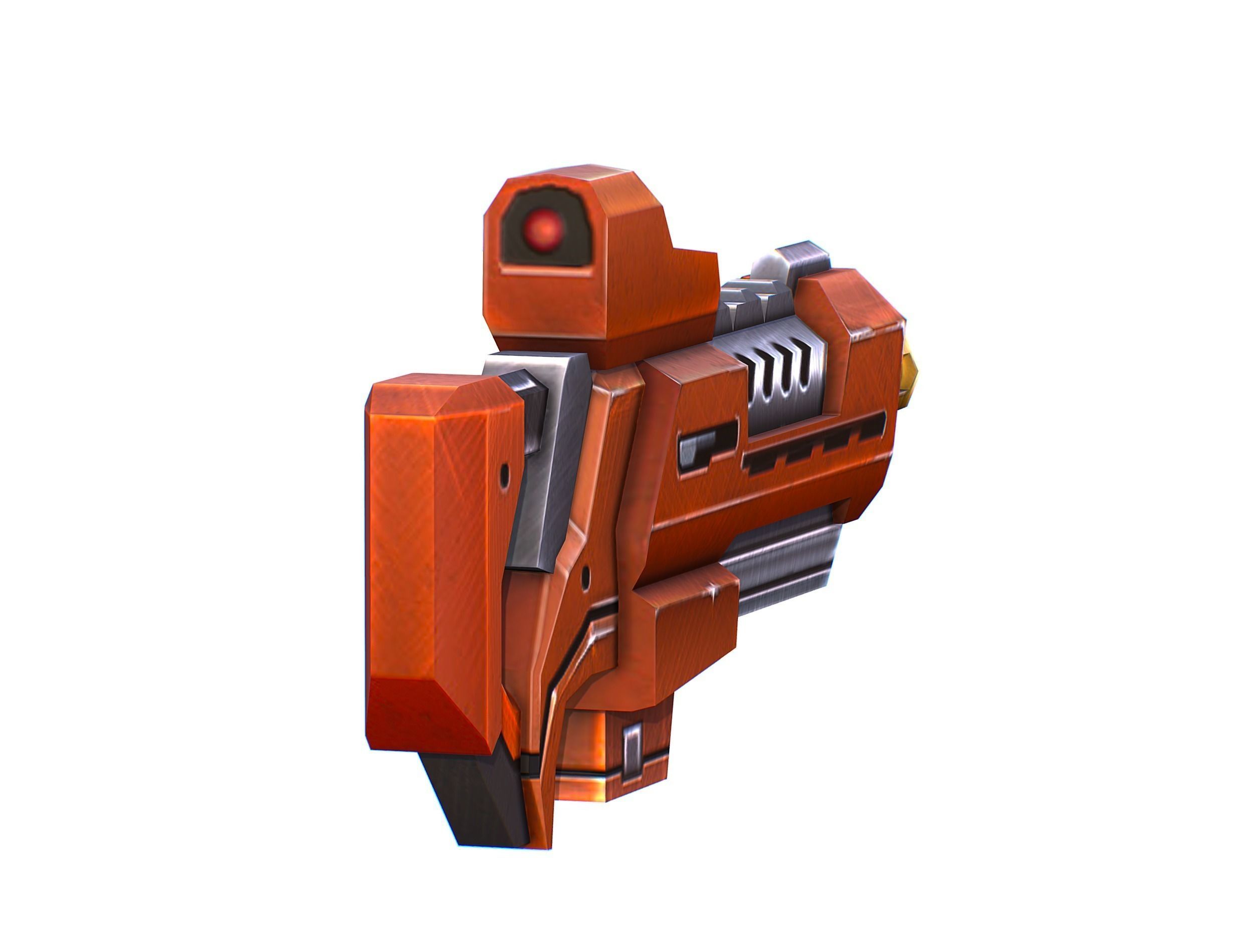 Assault rifle of the future weapon gun Nuff barrel blaster laser Low-poly 3D model_9