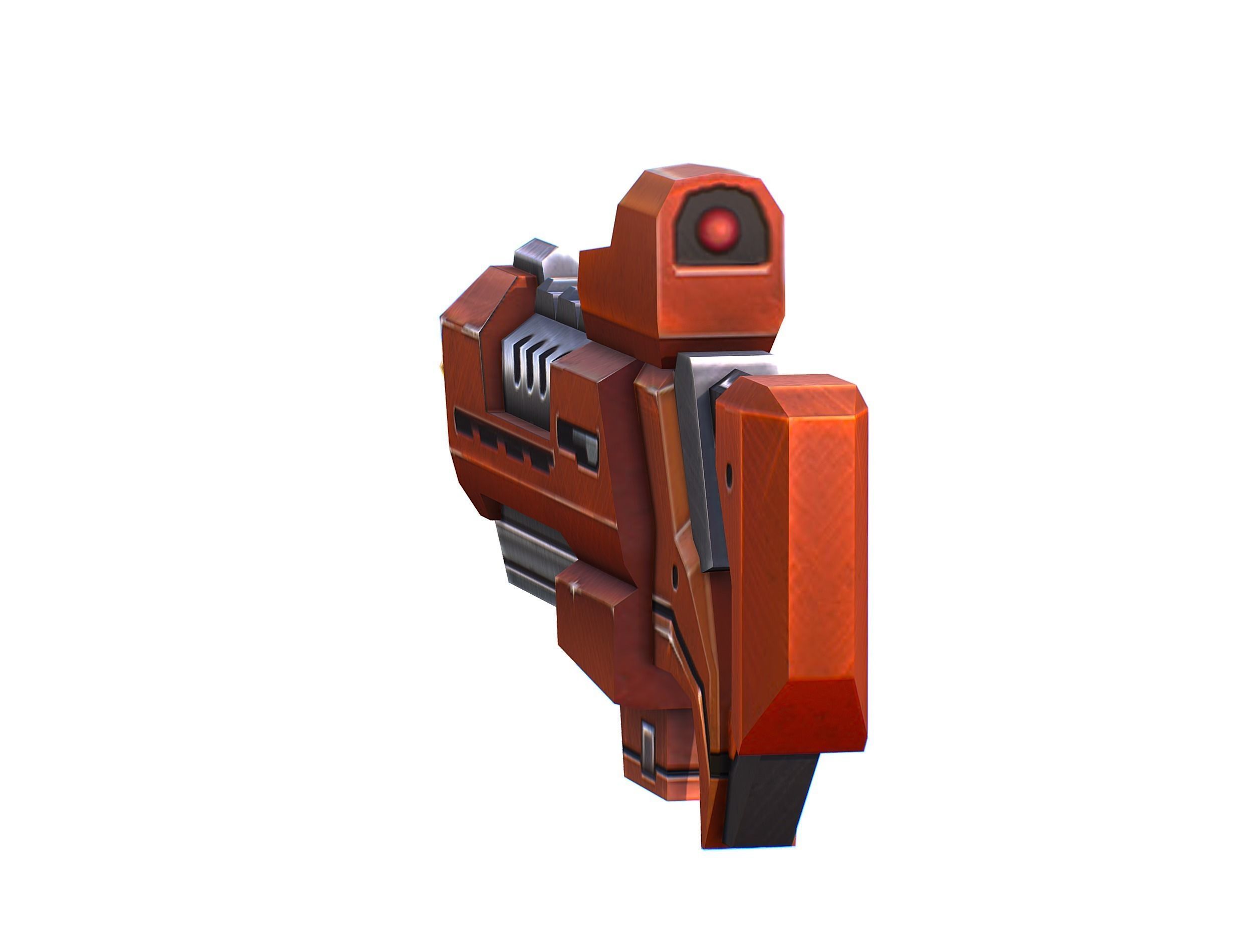 Assault rifle of the future weapon gun Nuff barrel blaster laser Low-poly 3D model_13