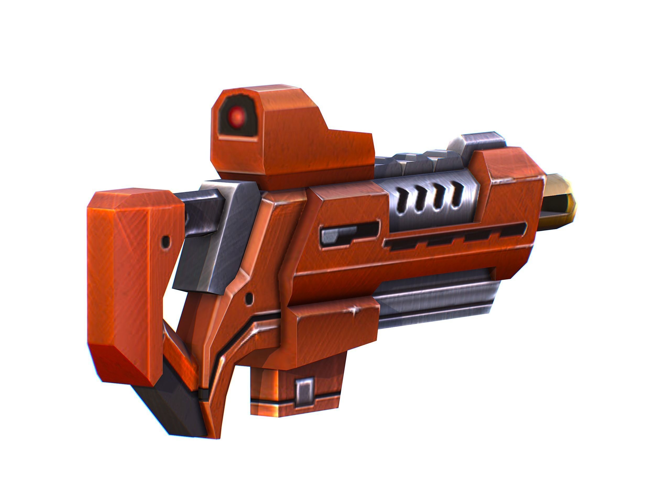 Assault rifle of the future weapon gun Nuff barrel blaster laser Low-poly 3D model_7