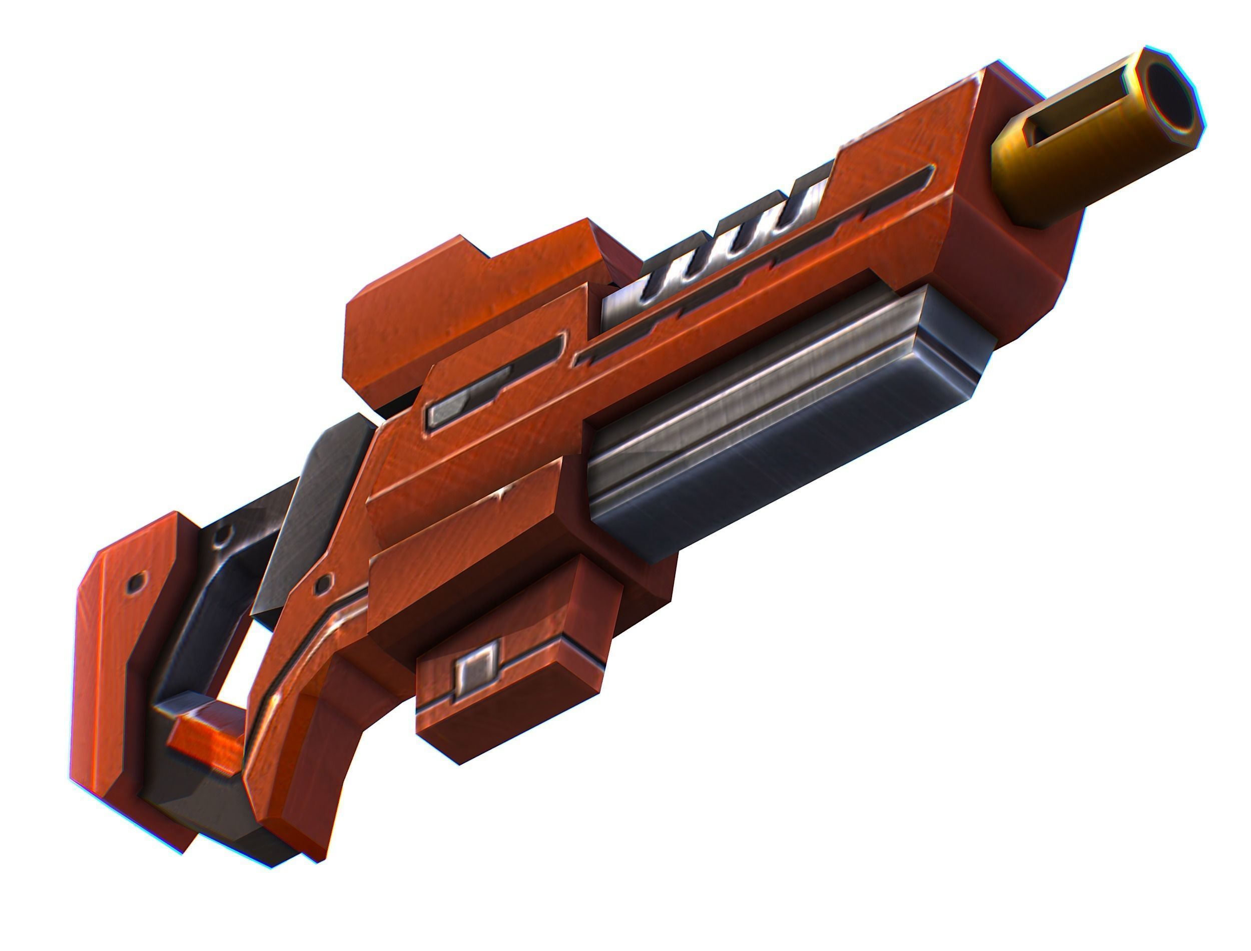 Assault rifle of the future weapon gun Nuff barrel blaster laser Low-poly 3D model_36