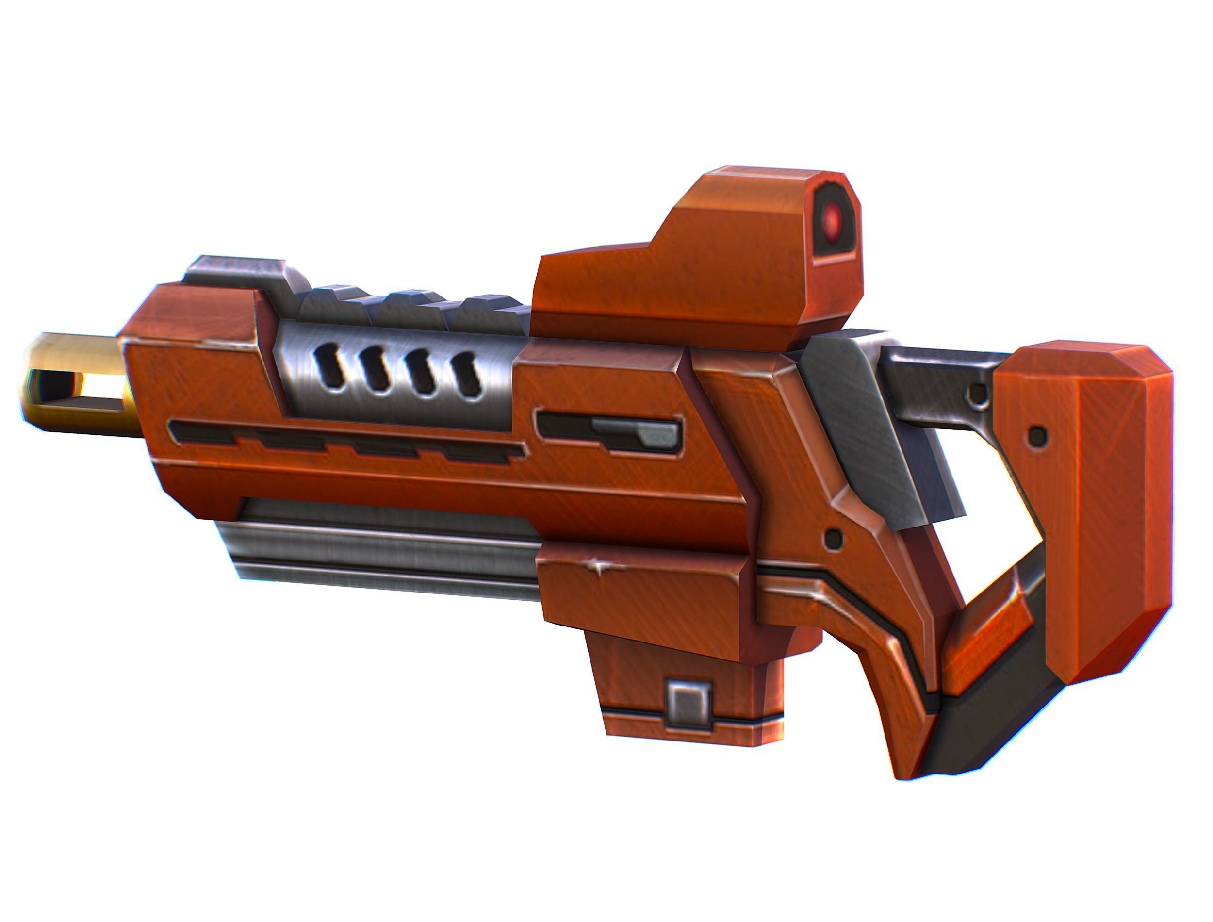 Assault rifle of the future weapon gun Nuff barrel blaster laser Low-poly 3D model_19