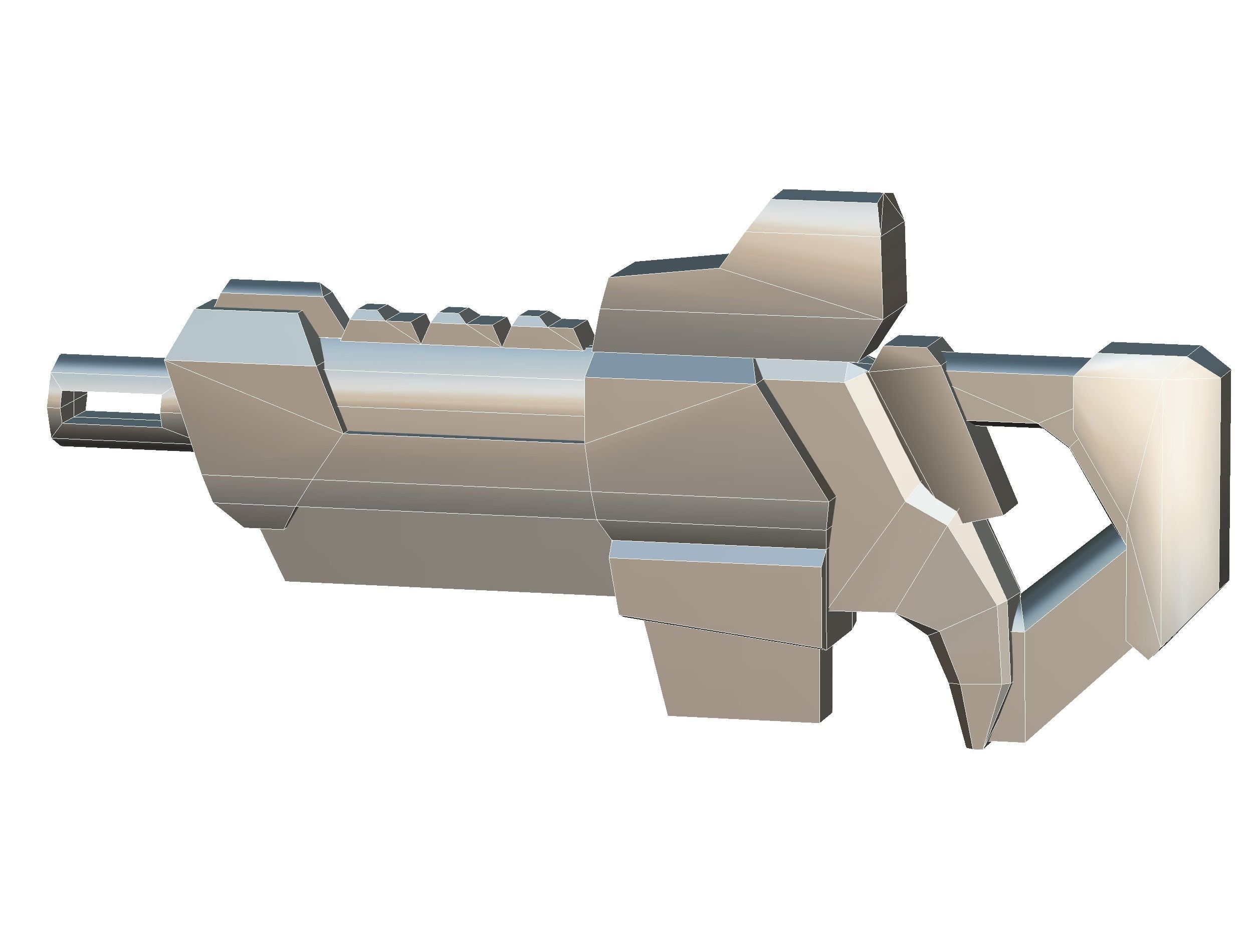 Assault rifle of the future weapon gun Nuff barrel blaster laser Low-poly 3D model_44