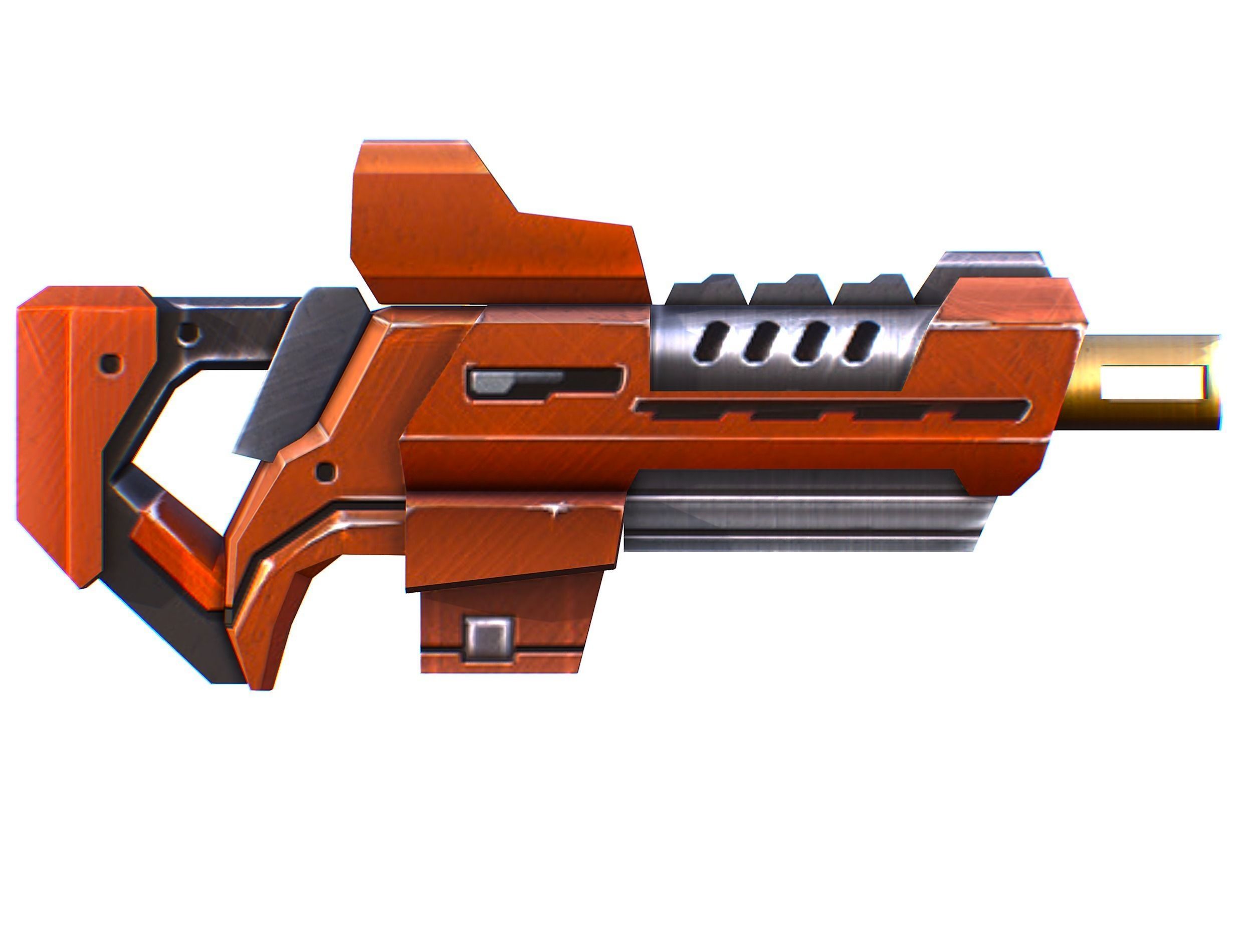 Assault rifle of the future weapon gun Nuff barrel blaster laser Low-poly 3D model_37