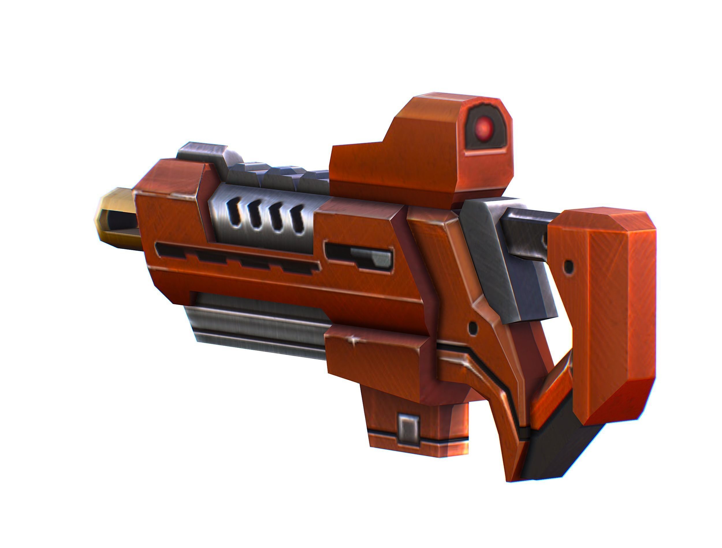 Assault rifle of the future weapon gun Nuff barrel blaster laser Low-poly 3D model_16