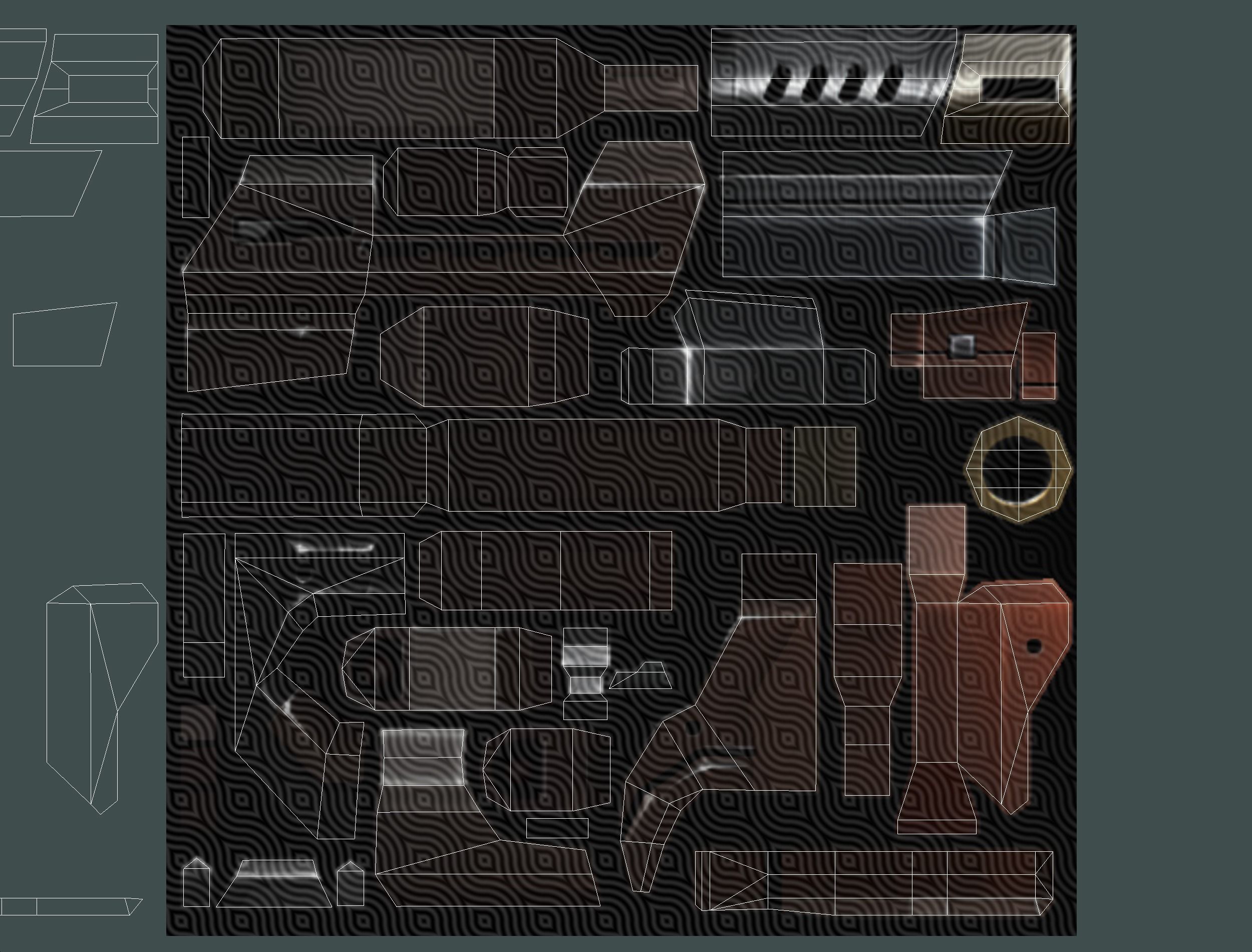 Assault rifle of the future weapon gun Nuff barrel blaster laser Low-poly 3D model_45