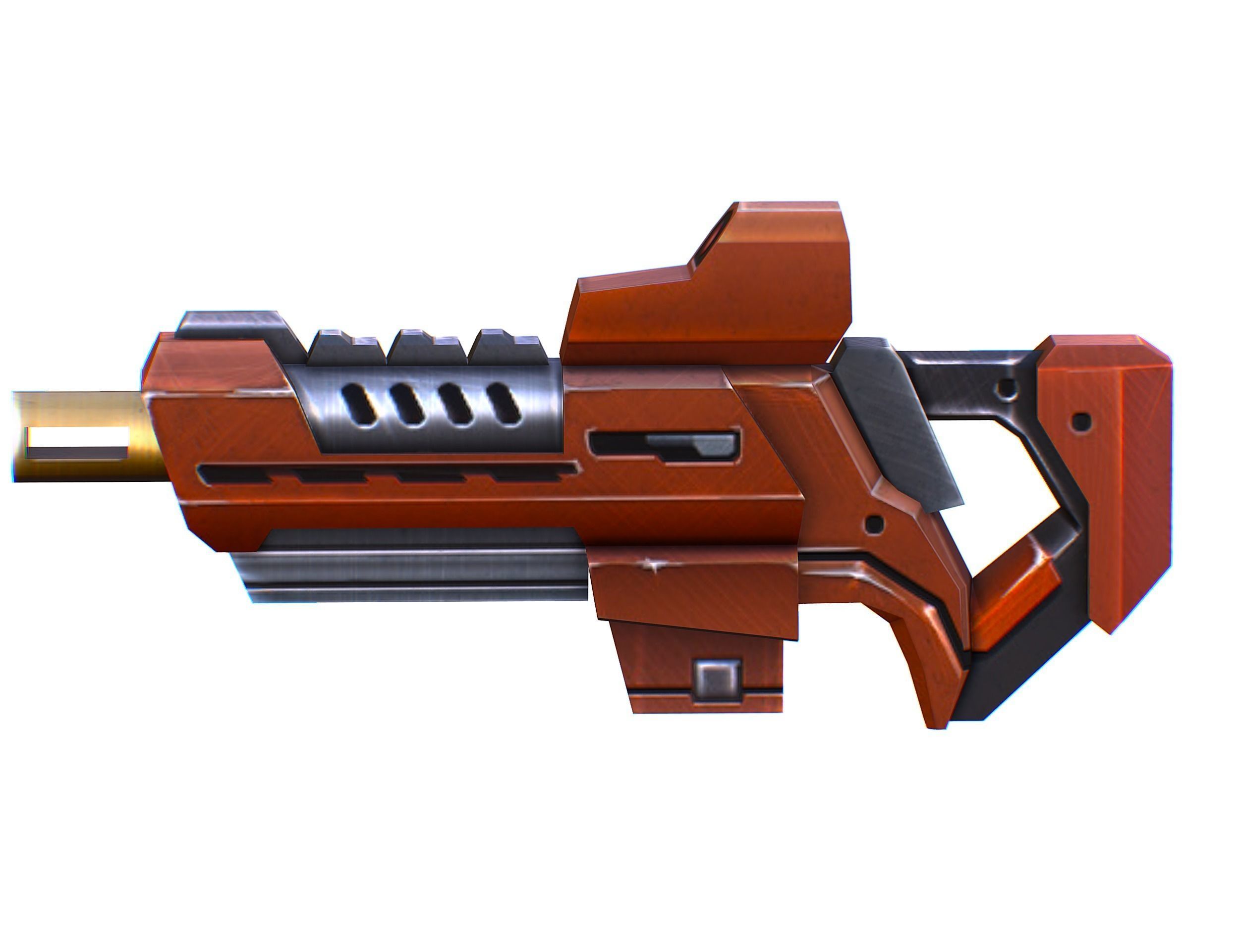 Assault rifle of the future weapon gun Nuff barrel blaster laser Low-poly 3D model_22