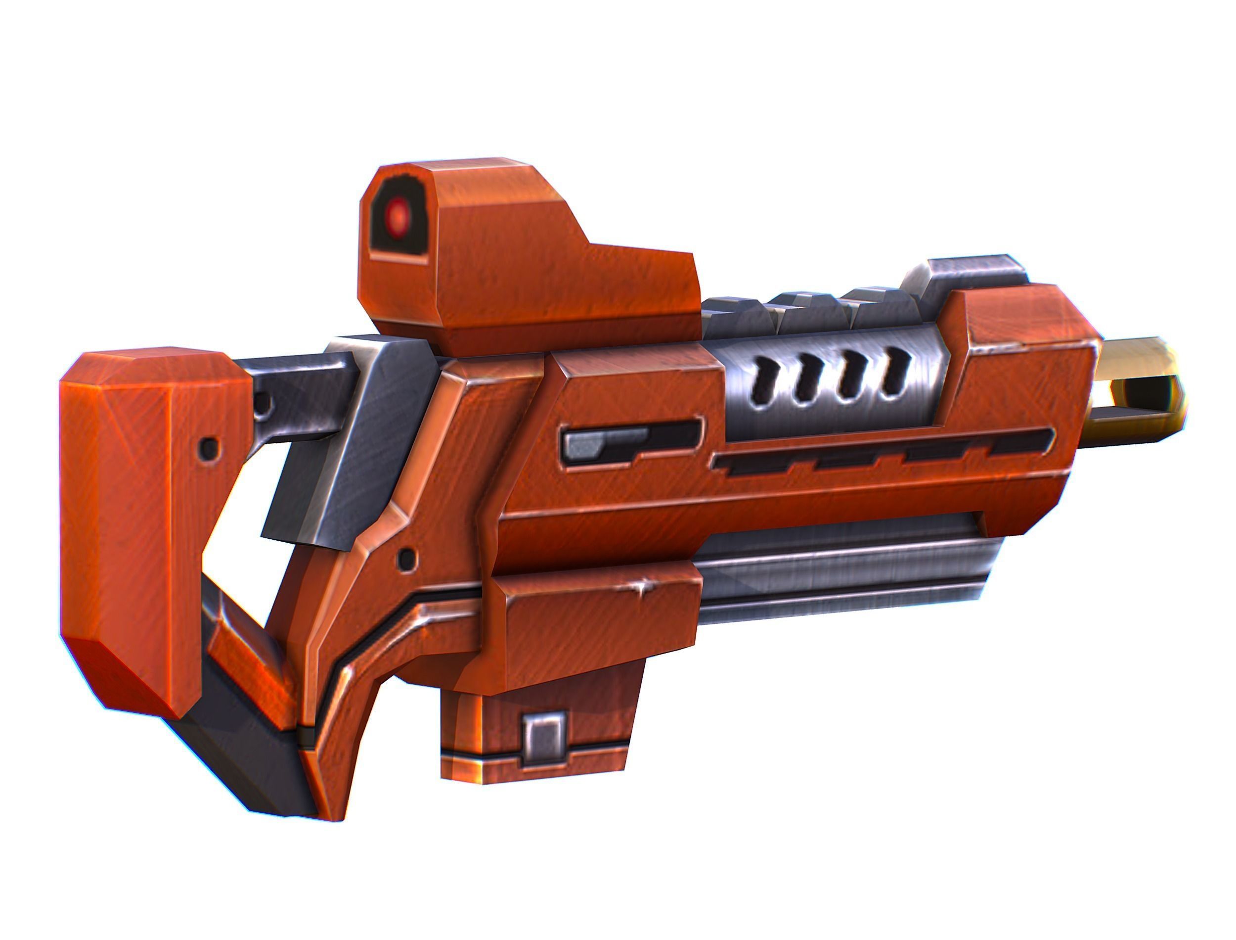 Assault rifle of the future weapon gun Nuff barrel blaster laser Low-poly 3D model_6