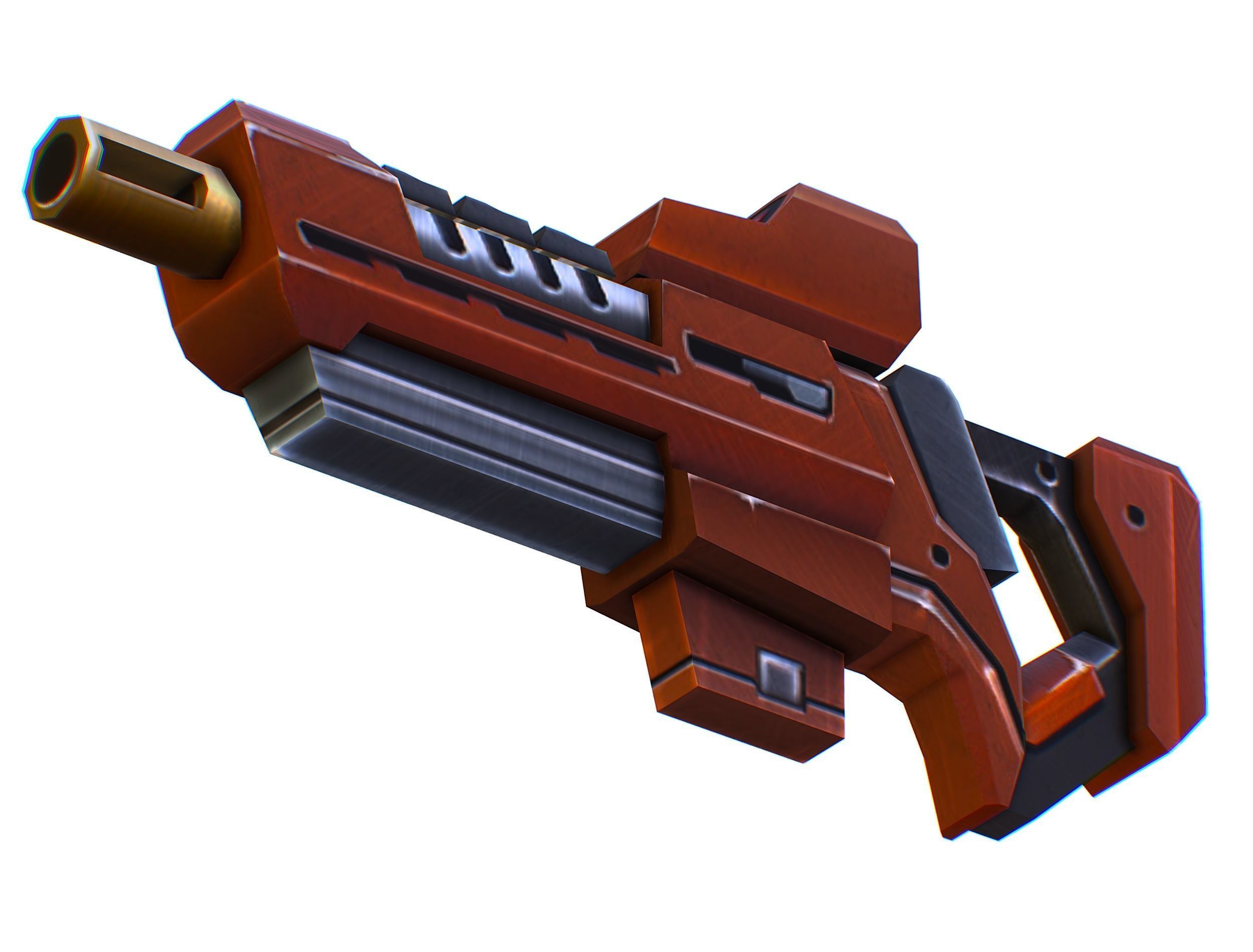 Assault rifle of the future weapon gun Nuff barrel blaster laser Low-poly 3D model_35