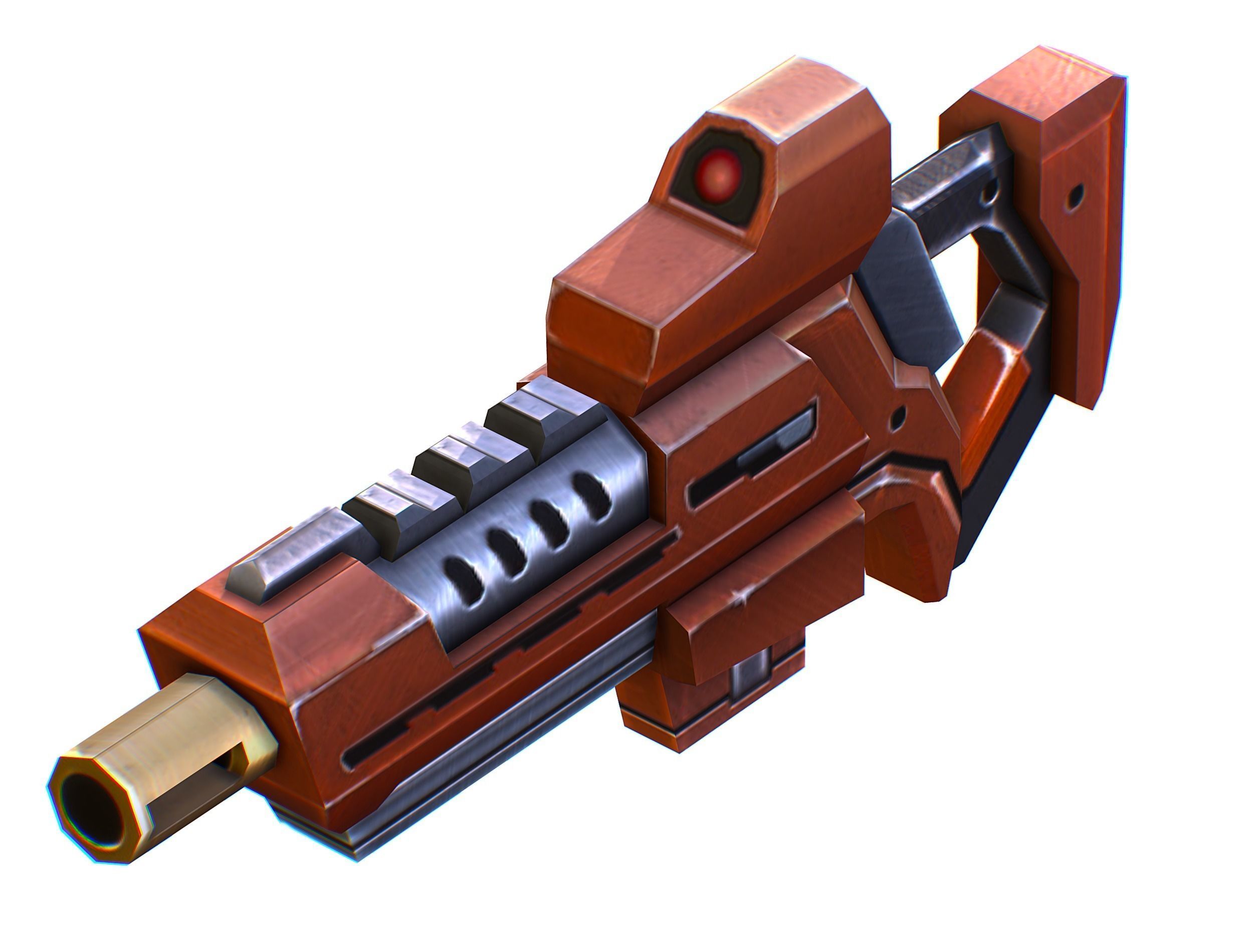 Assault rifle of the future weapon gun Nuff barrel blaster laser Low-poly 3D model_34