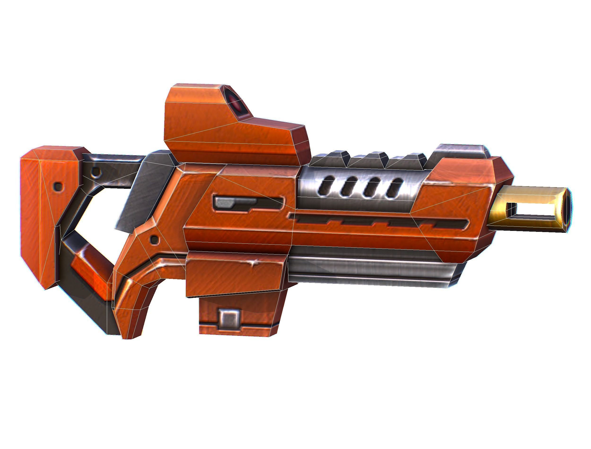 Assault rifle of the future weapon gun Nuff barrel blaster laser Low-poly 3D model_41