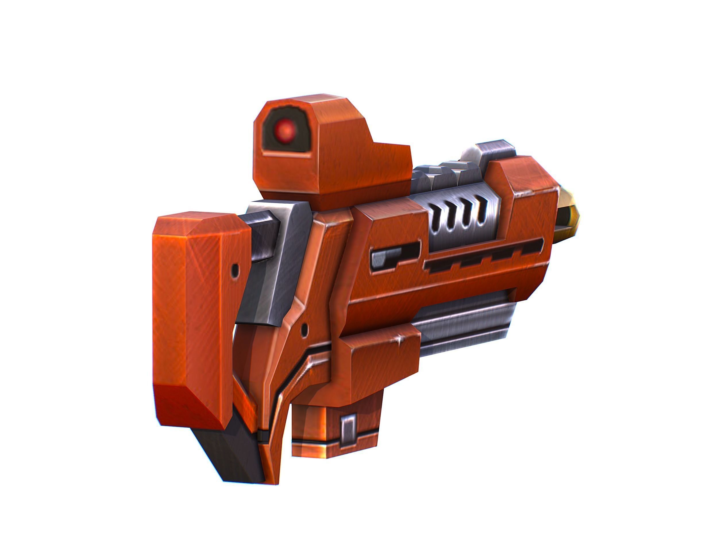 Assault rifle of the future weapon gun Nuff barrel blaster laser Low-poly 3D model_8